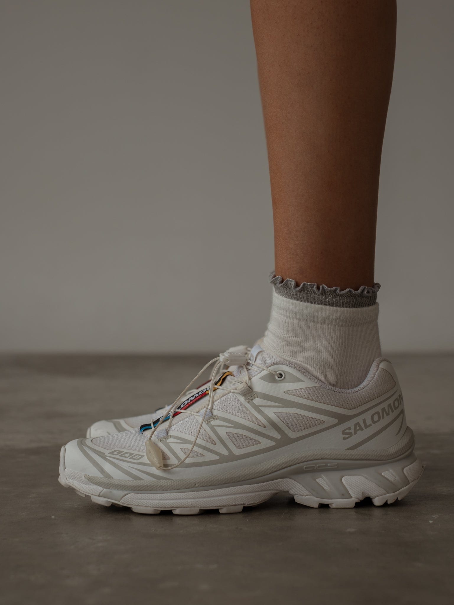 GIRLY LAYERING SOCKS - GRAY ON WHITE - imagen 5
