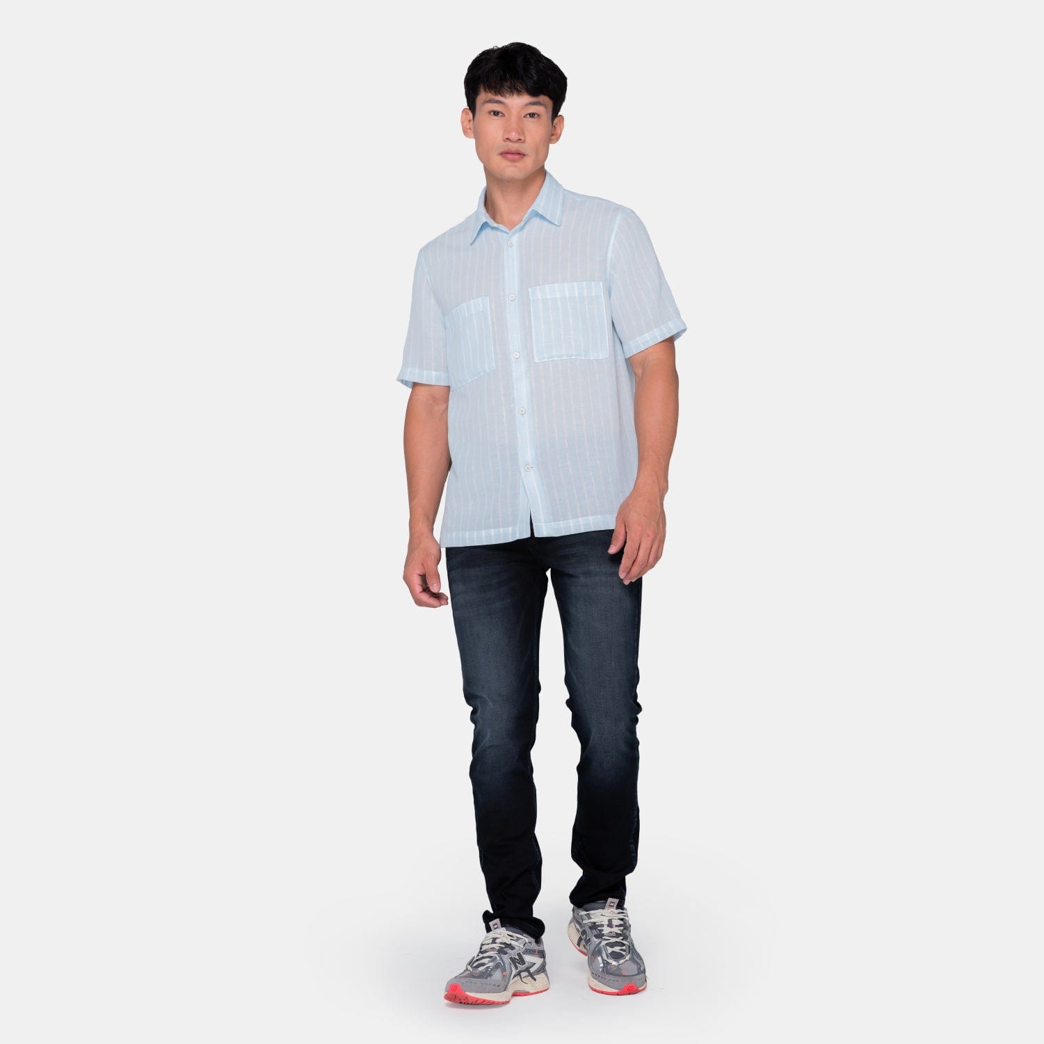 Vertical Stripes S/S Shirt Light Blue - imagen 7