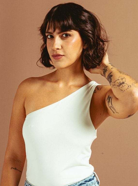 BLUSA ASIMÉTRICA MARFIL - imagen 2