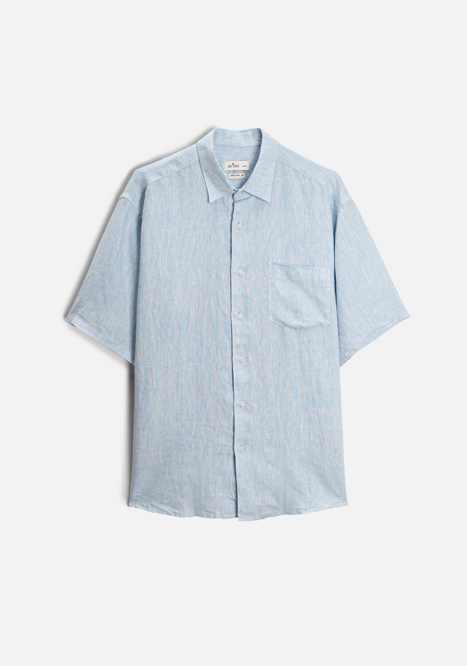 Camisa H Harlem Lino Unicolor Azul Claro - imagen 1