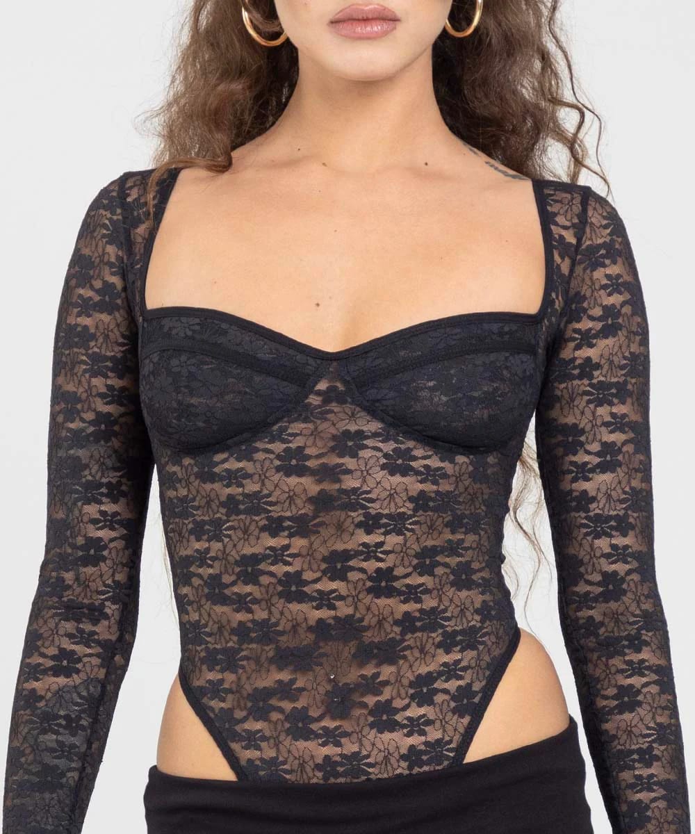 LACE BLACK BODYSUIT - imagen 4