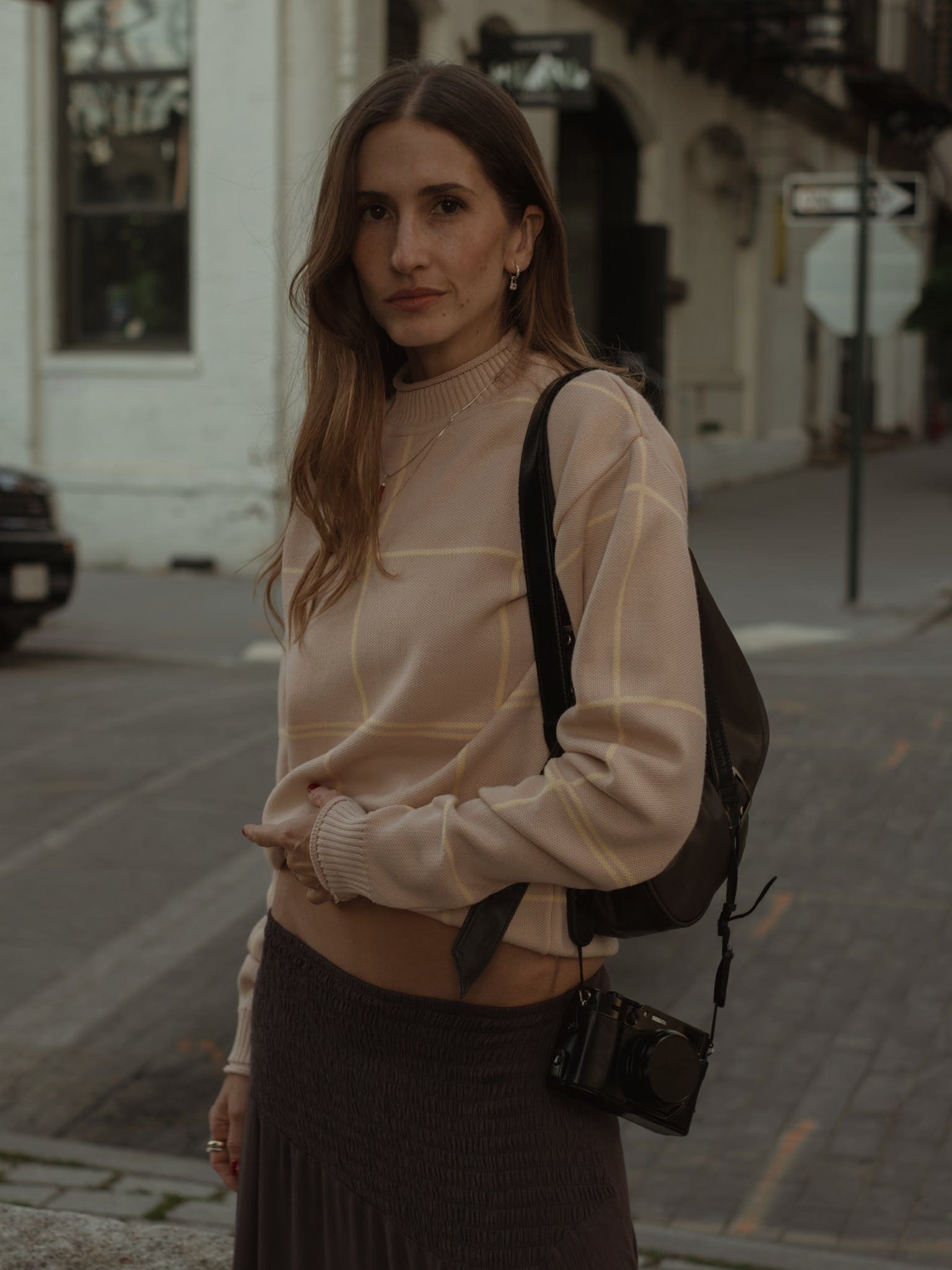 GRID SWEATER - NATURAL & CELESTIAL YELLOW - imagen 9