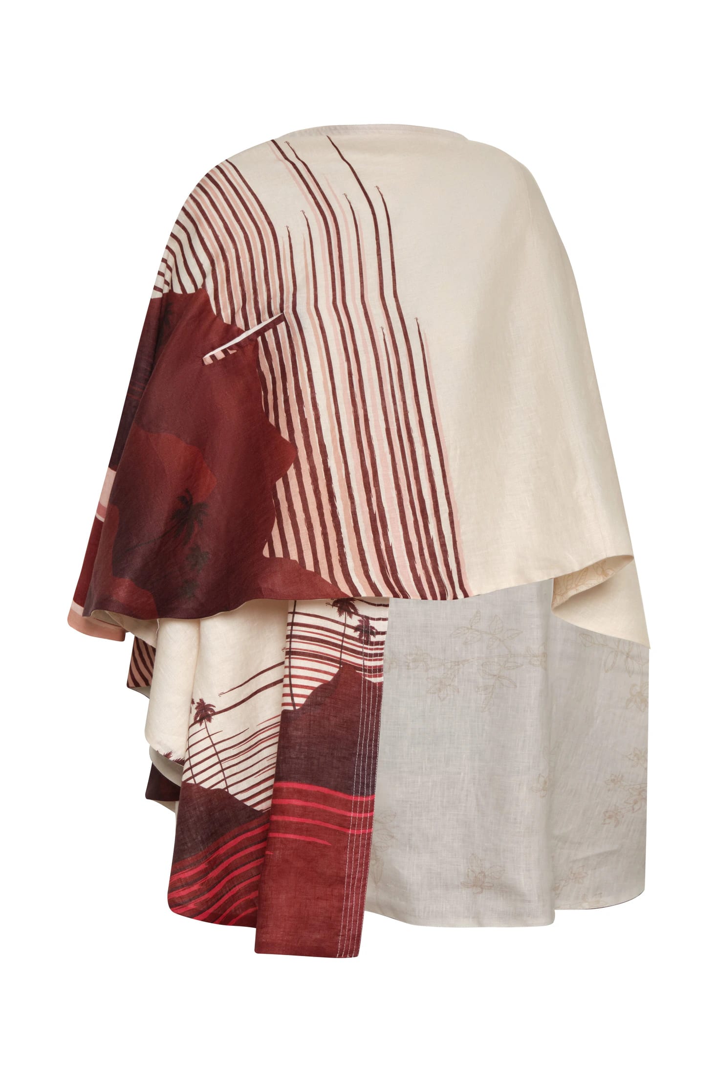Cavalo Linen Poncho / Red Tropical Landscape - imagen 5