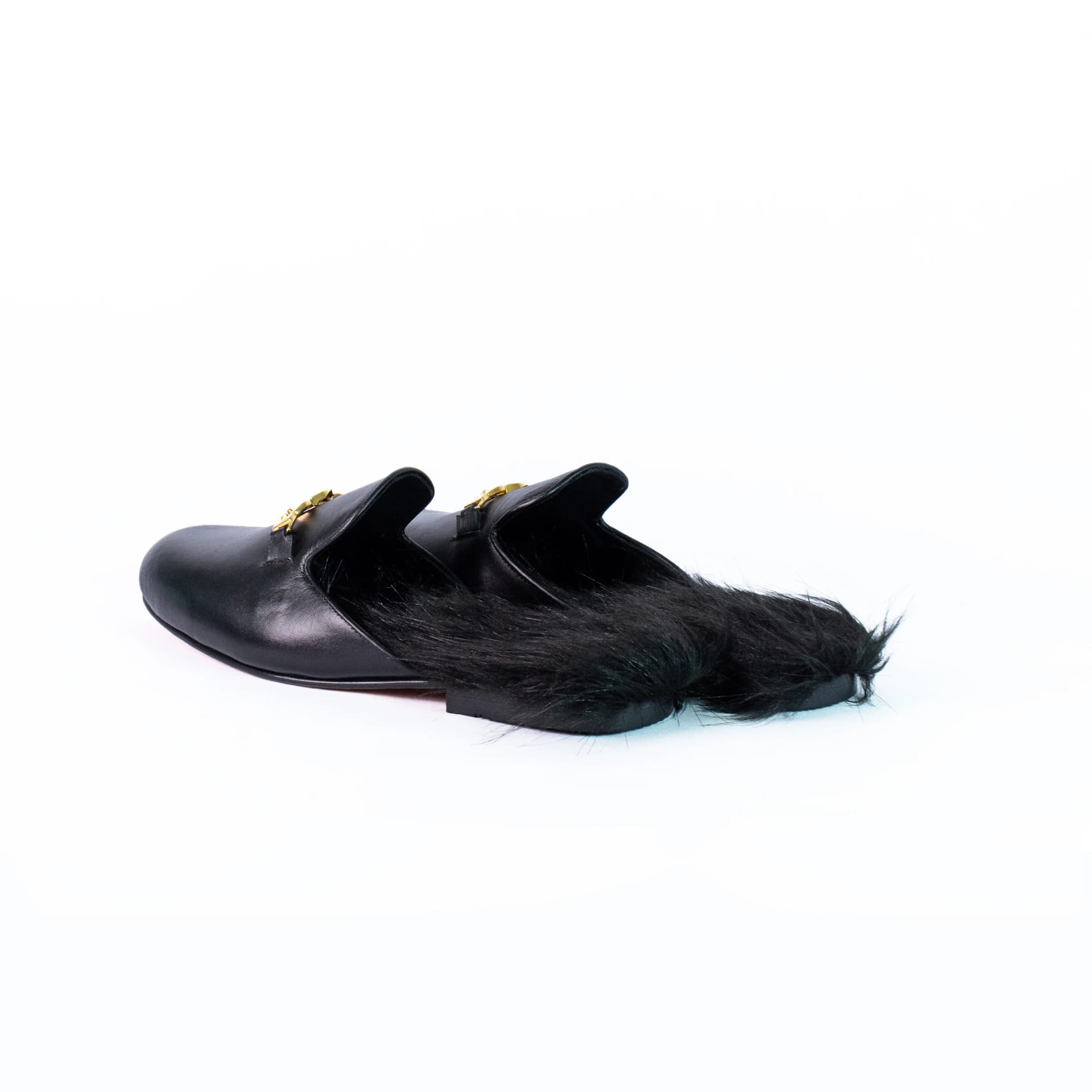 Slippers mules felpa negra - imagen 3