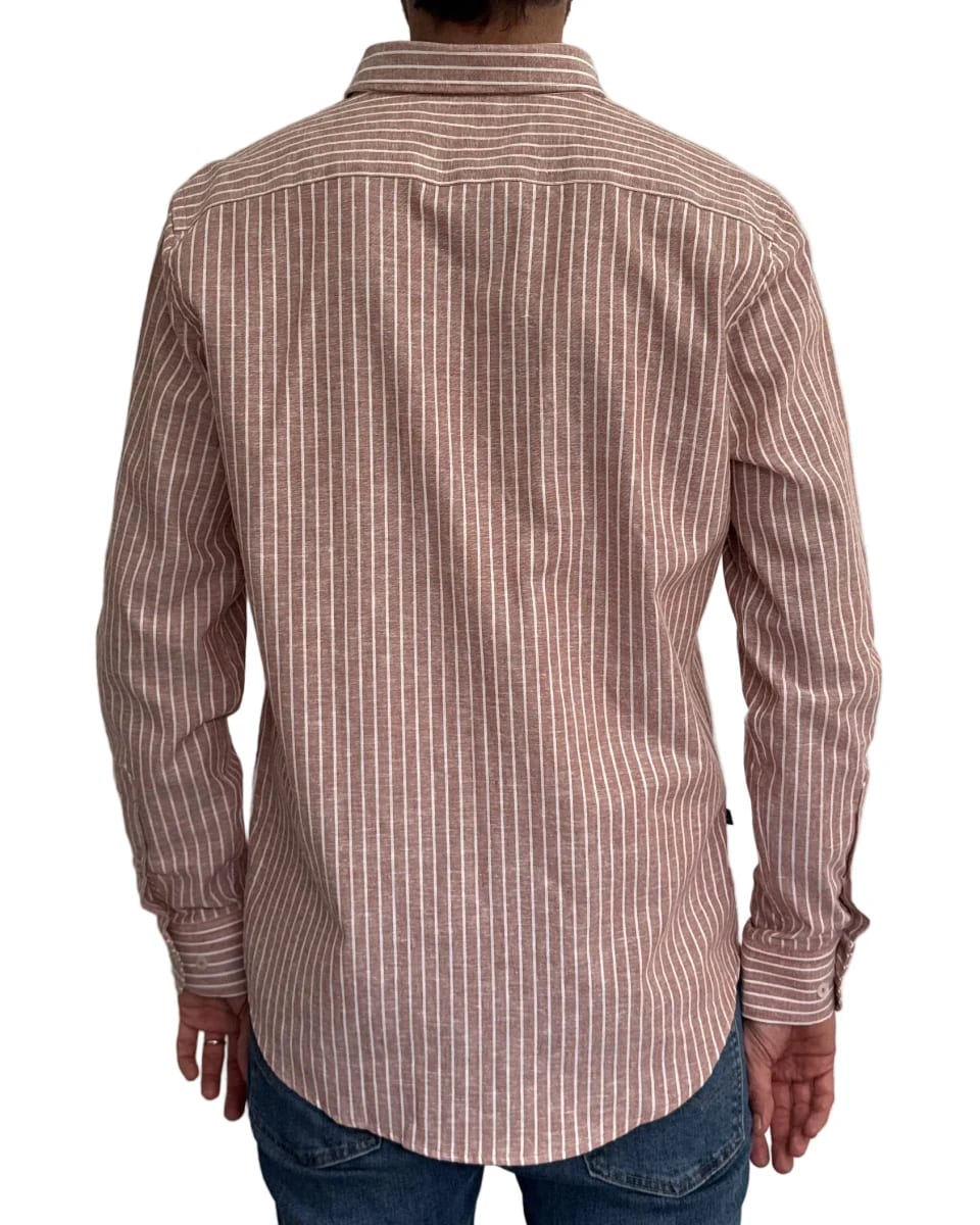 Camisa de Lino Arena y Rayas Blancas - imagen 12