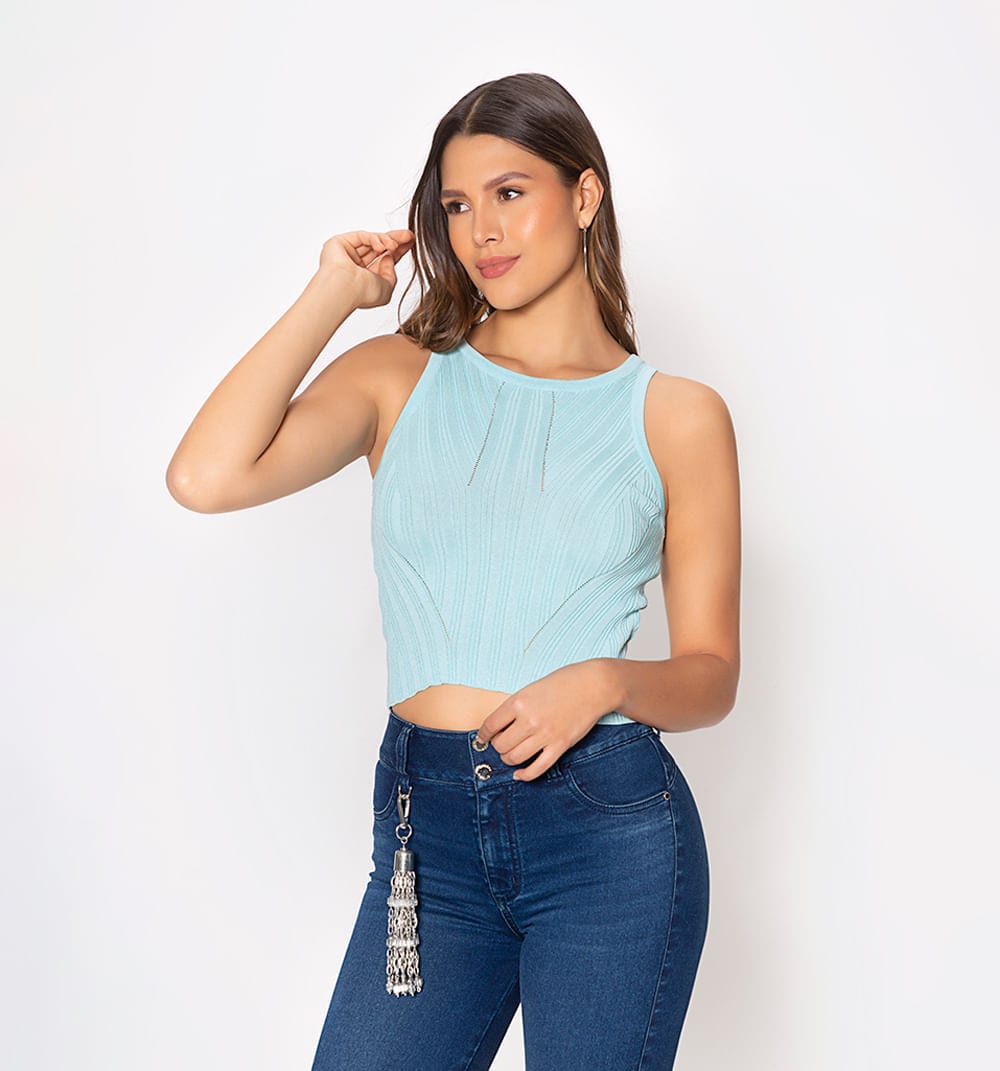 Blusa tejida manga sisa corta - imagen 6