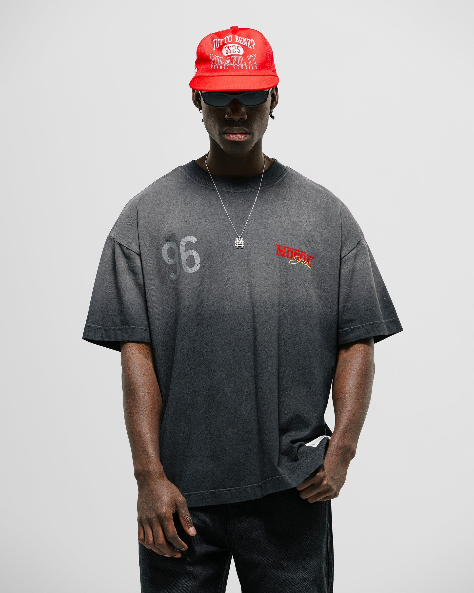 Camiseta Oversized Fit Monza - Negro Desgastado - imagen 3