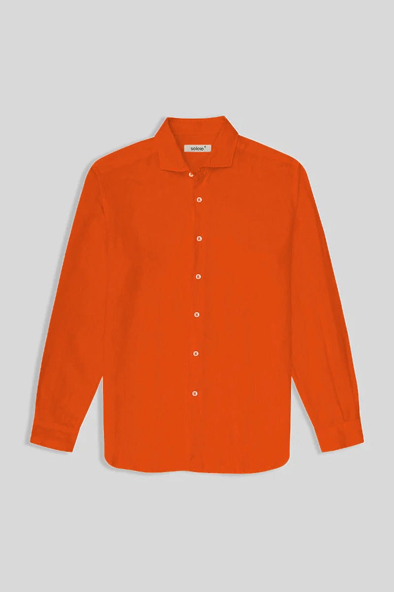 Men's linen shirt orange - imagen 1