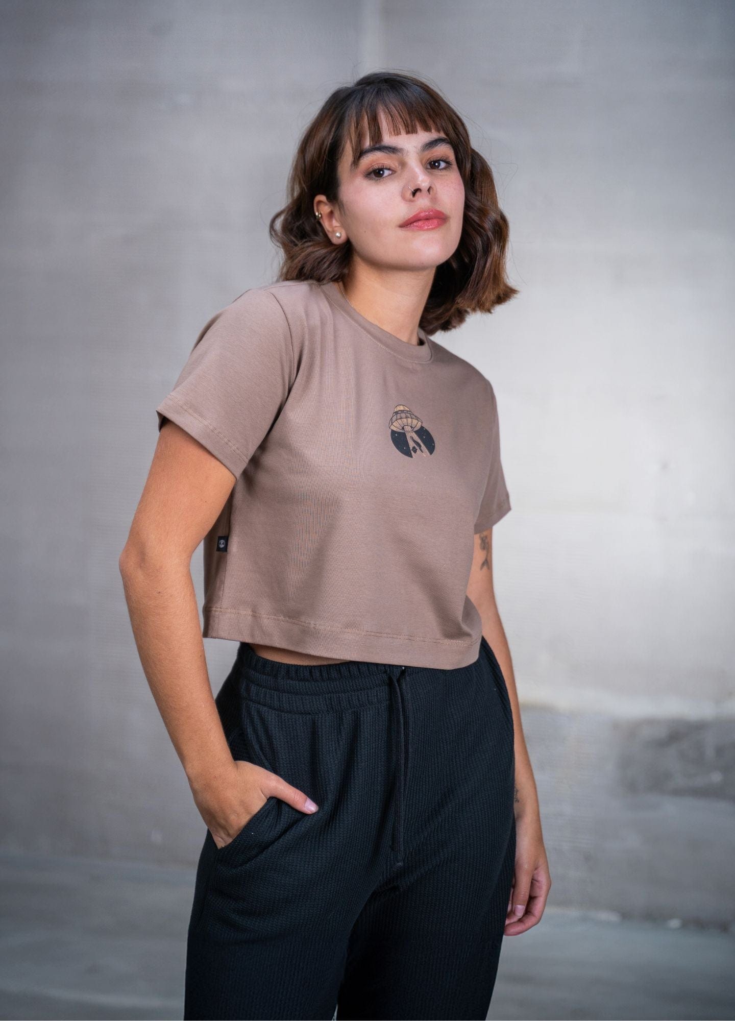 Taken Crop Top – Taupe - imagen 1