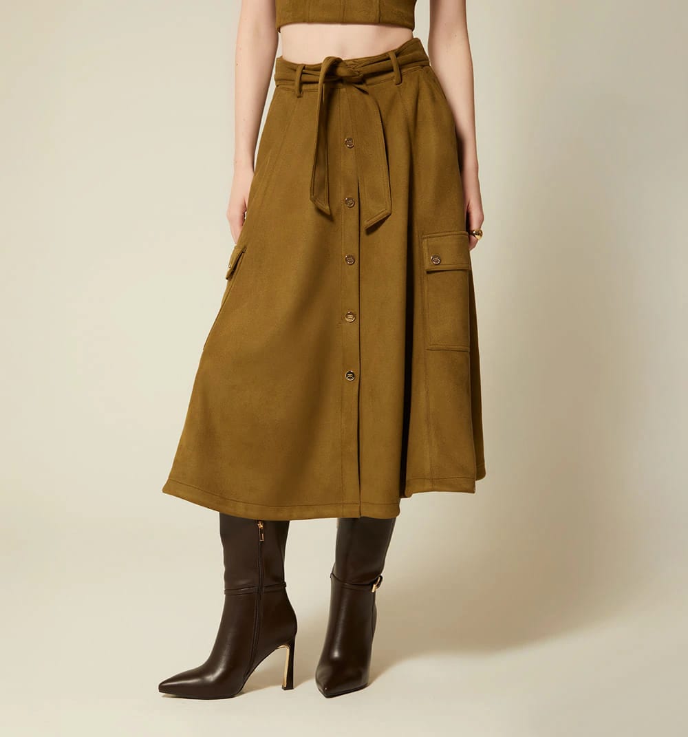 Falda midi con bolsillos - imagen 4