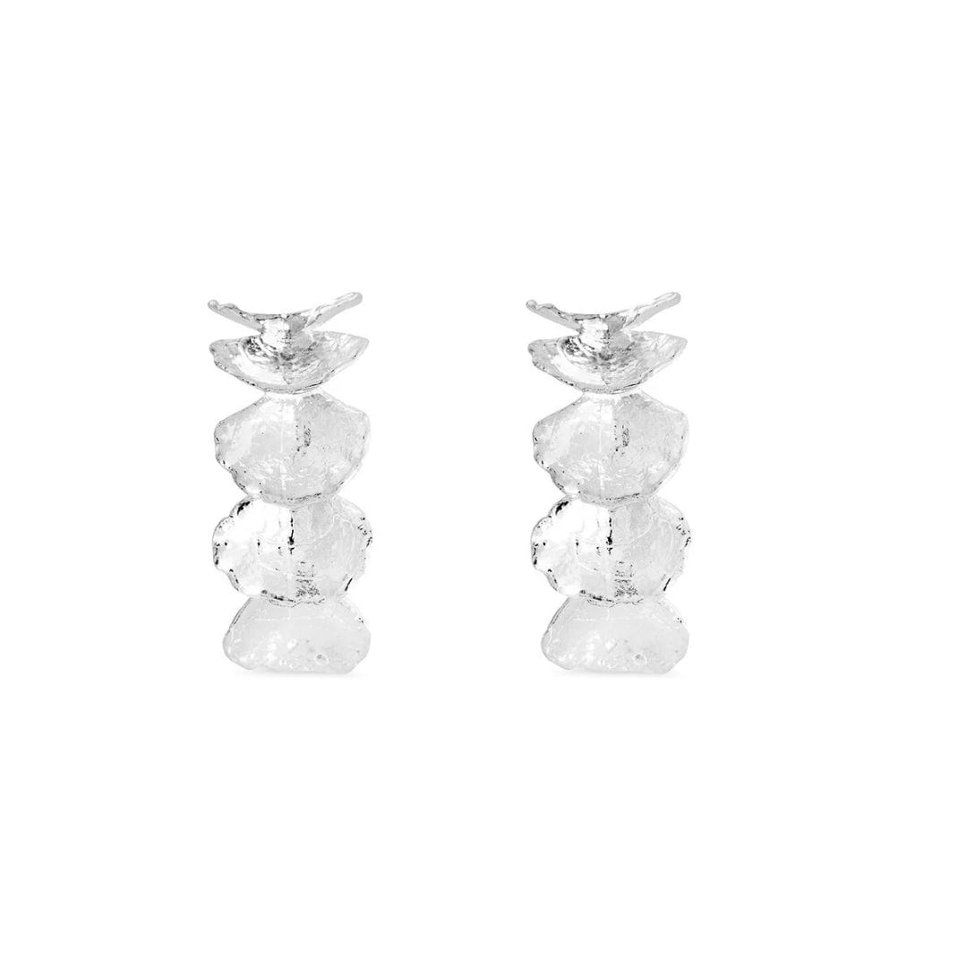 Candongas Pétalos en plata - imagen 2