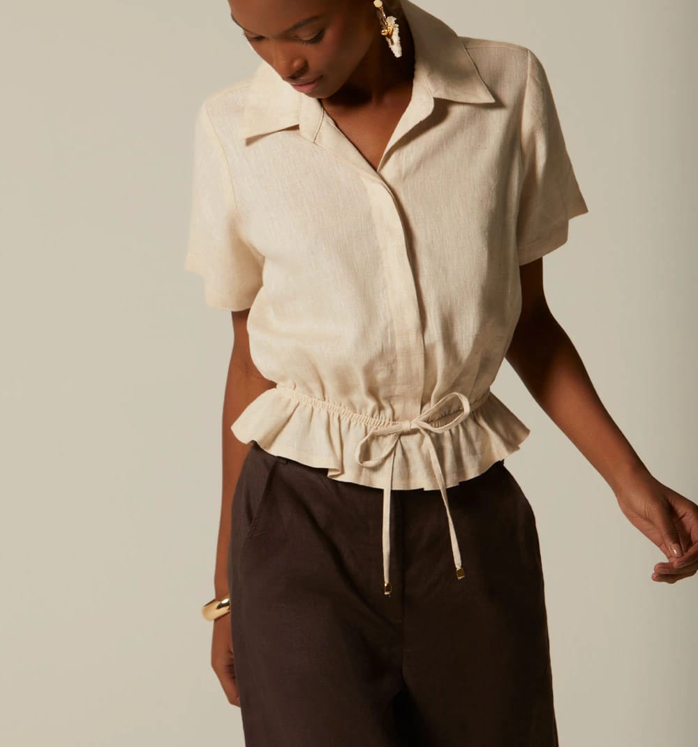 Blusa manga corta con elastico - imagen 3