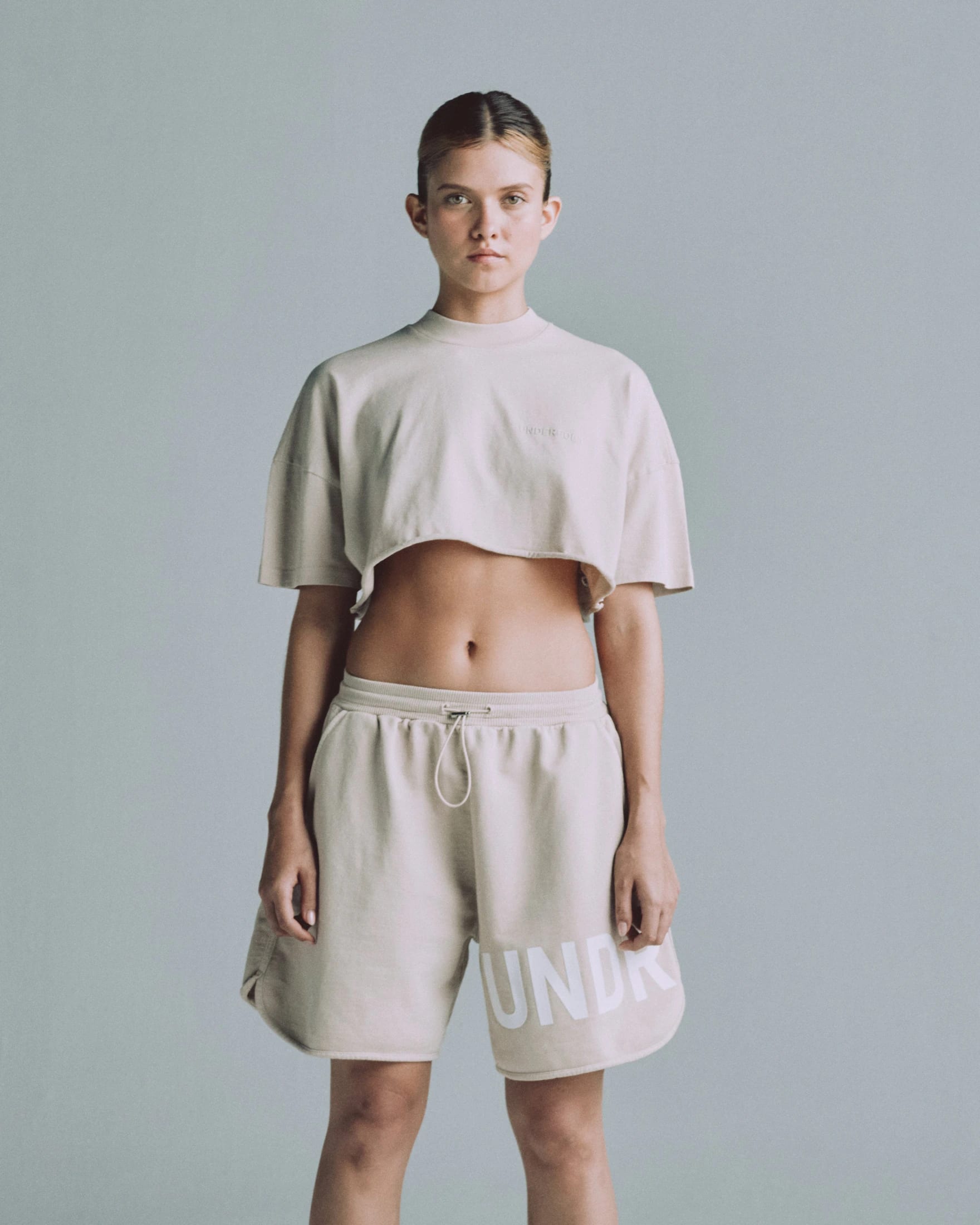 Line Logo Crop Top Cream - imagen 2