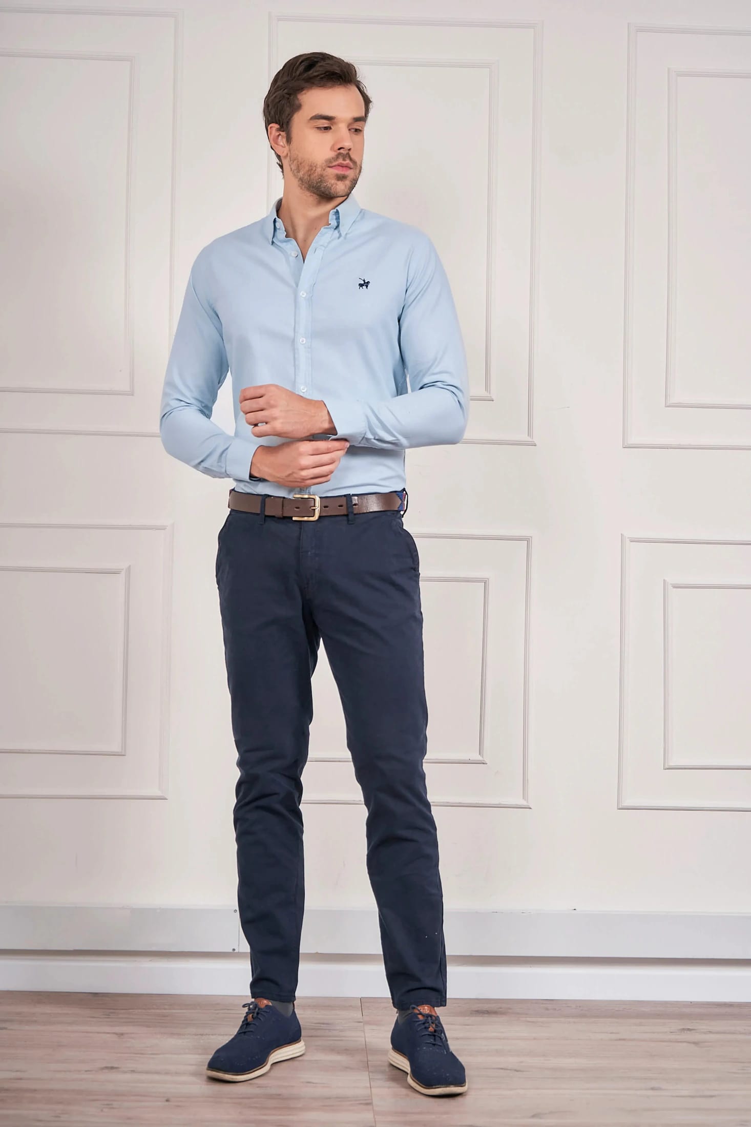 Camisa Oxford Hombre Azul clara - imagen 3