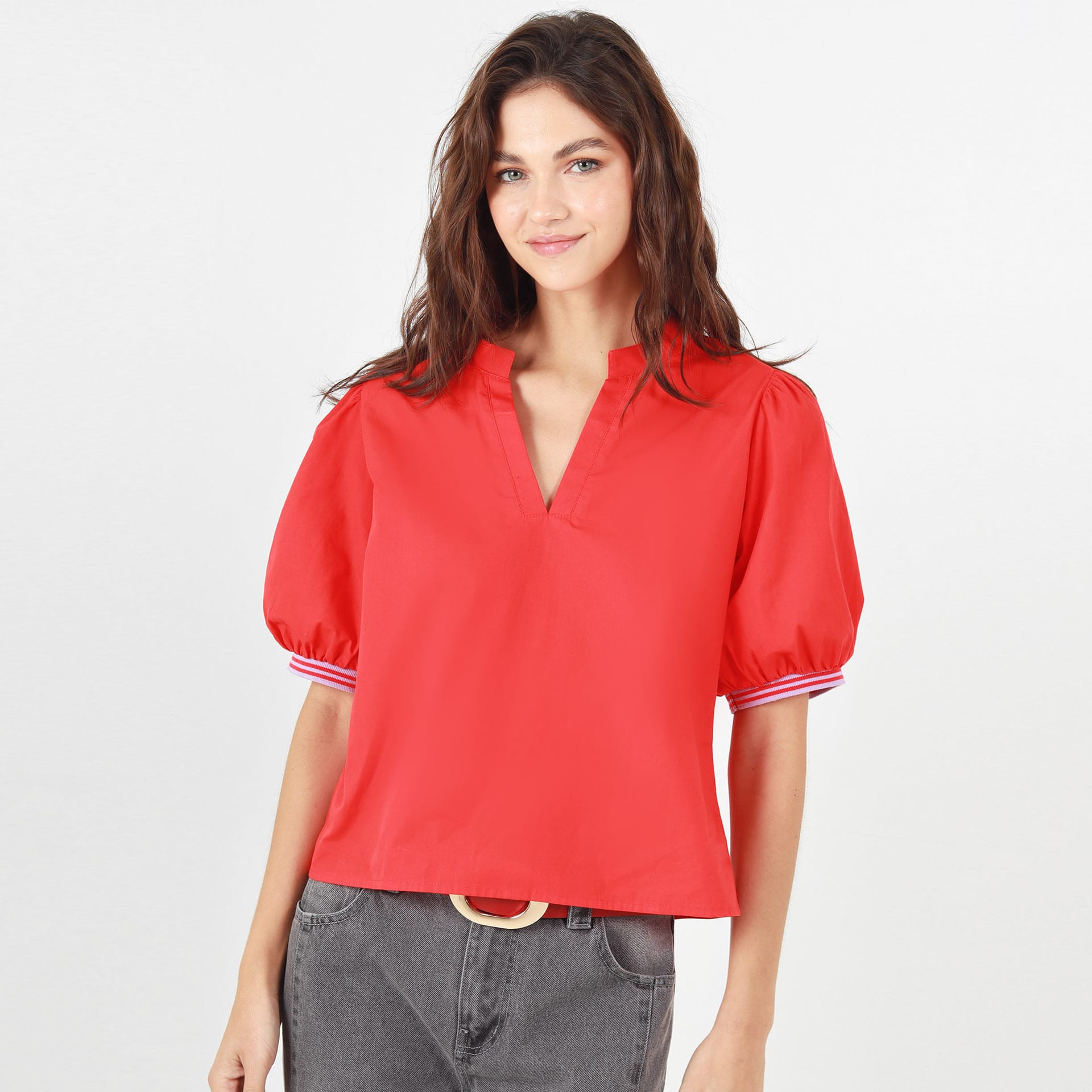 Blusa Cuello Neru Manga Corta - imagen 2