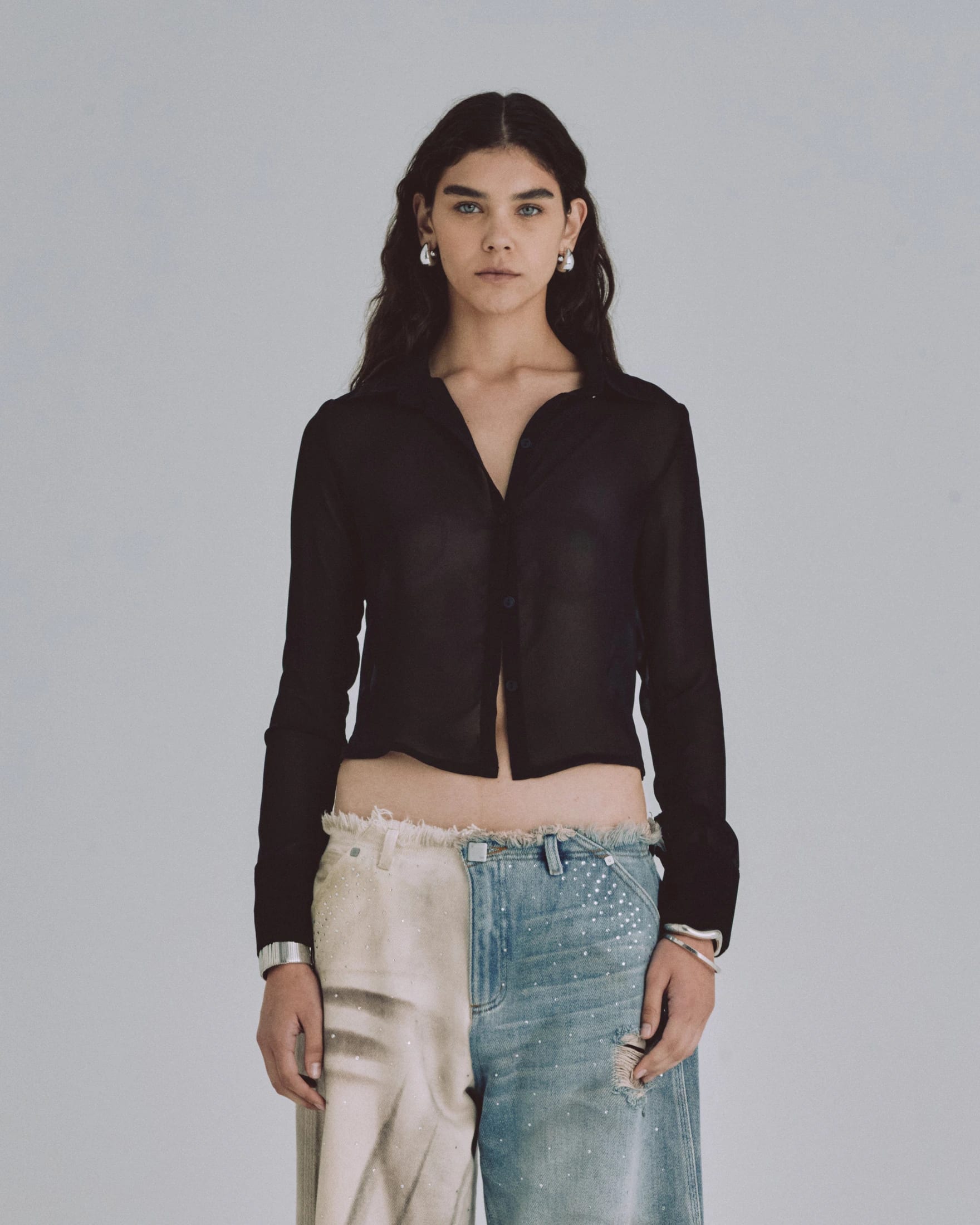 W Basics Transparent Shirt Black - imagen 2