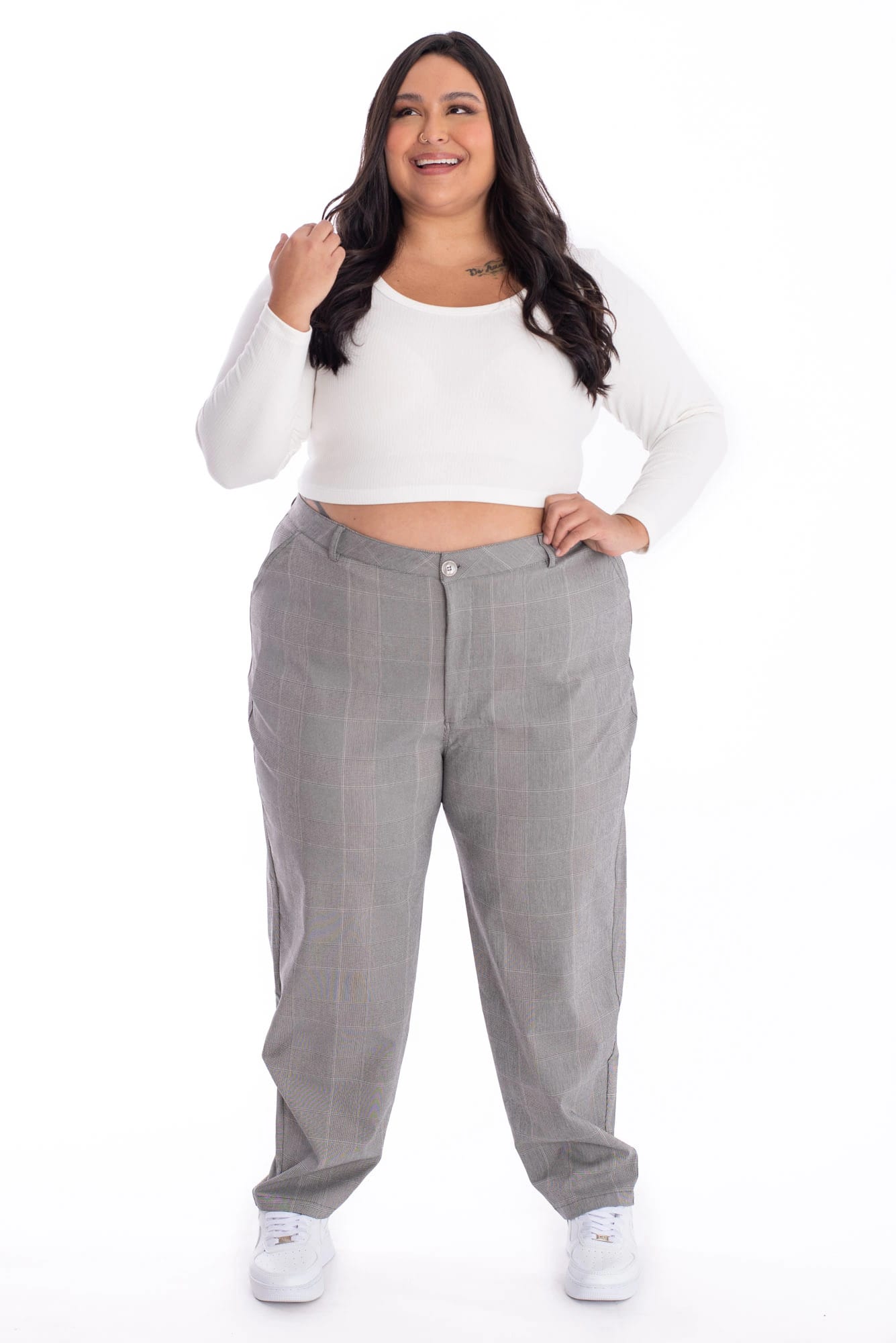 Pantalón Cuadros Gris - imagen 8