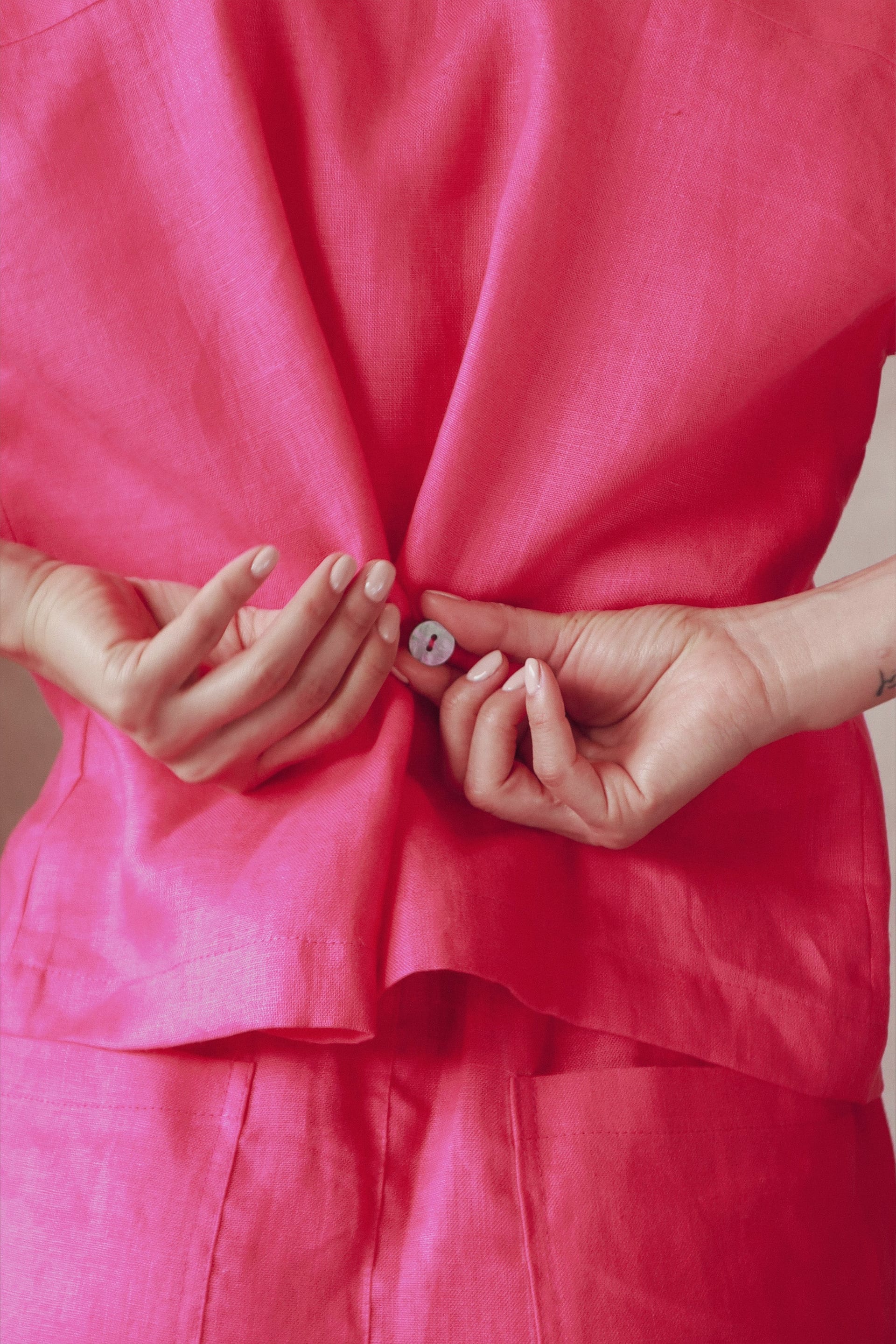Chaleco Muse de lino | rosado Hot Pink - imagen 6