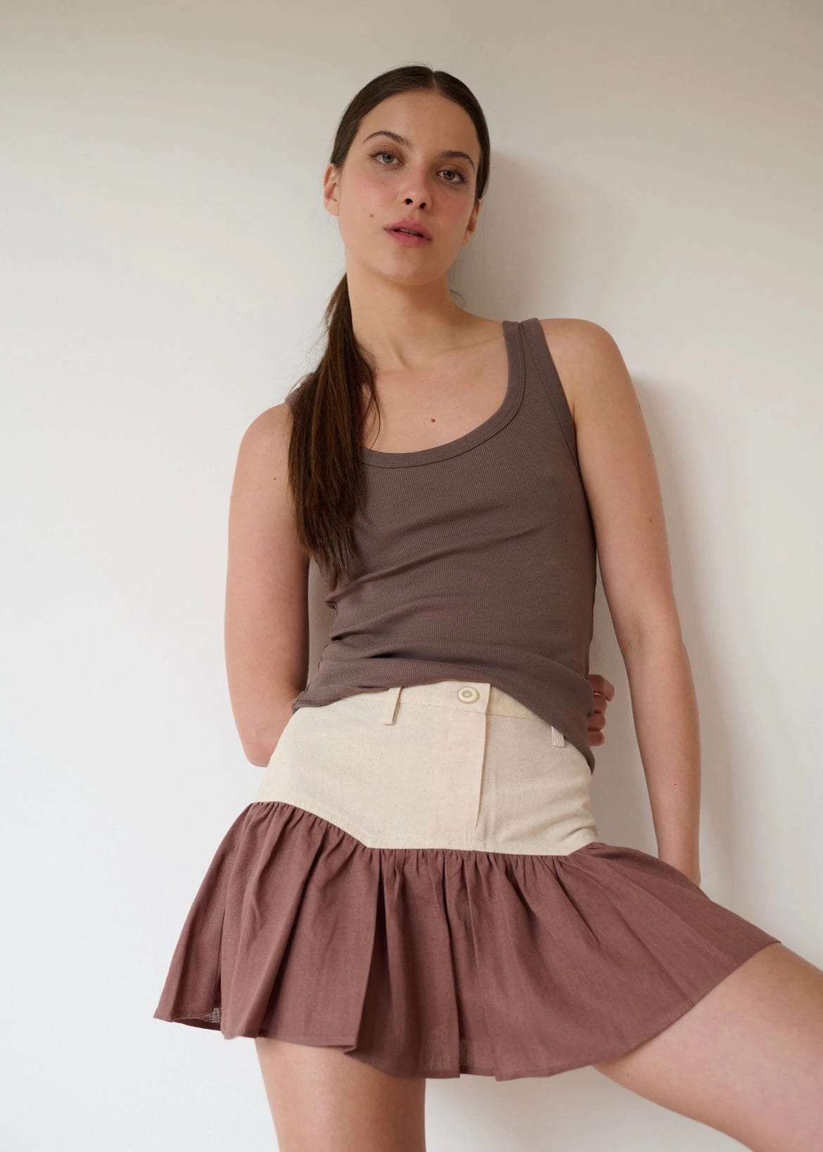 SAND STRIPE MINI SKIRT (ROSA) - imagen 6