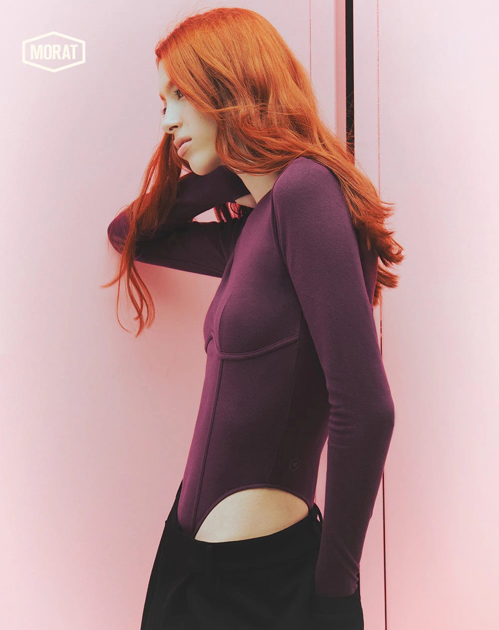 Body slim manga larga vinotinto mujer GEF | MORAT - imagen 3