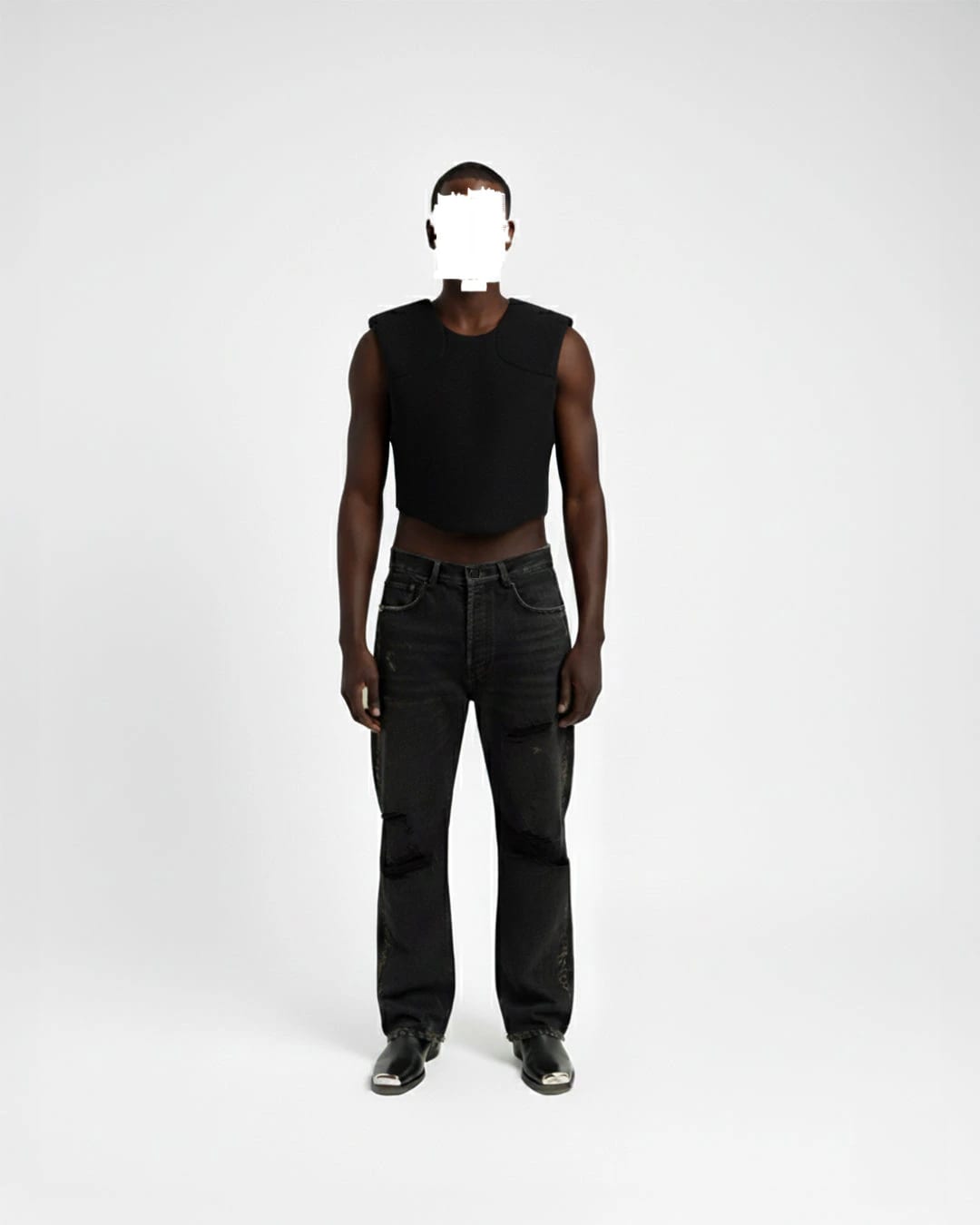 TOP HOMBRERAS NEGRO - imagen 4