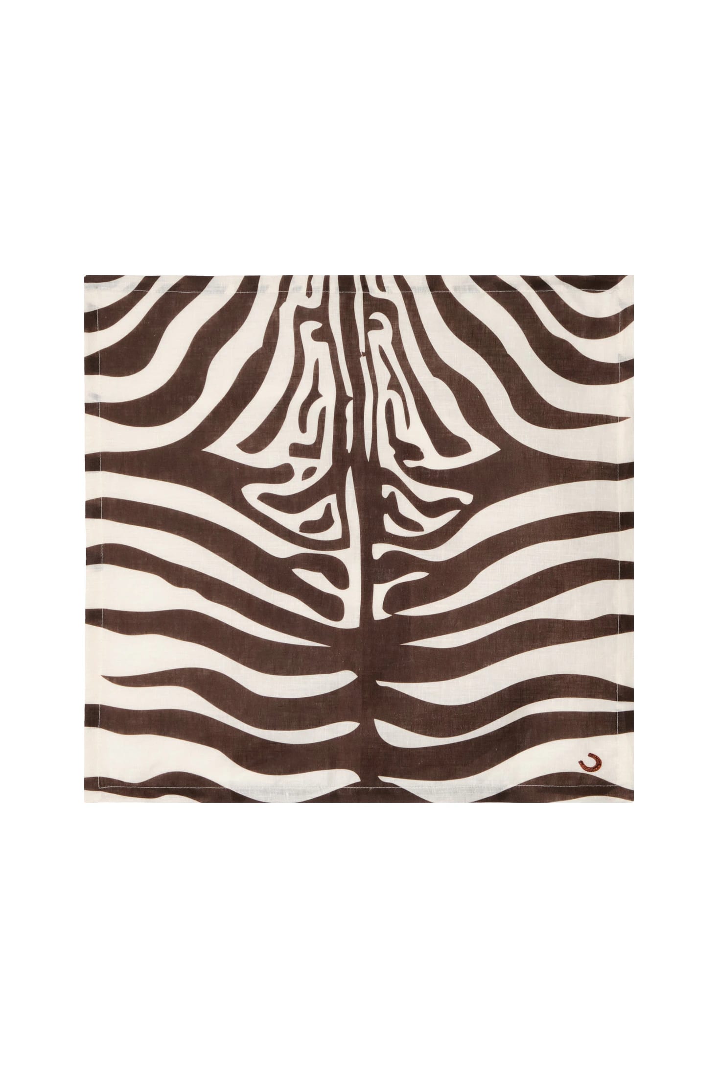 Zebra Embroidered Linen Napkins / Set of 4 - imagen 2