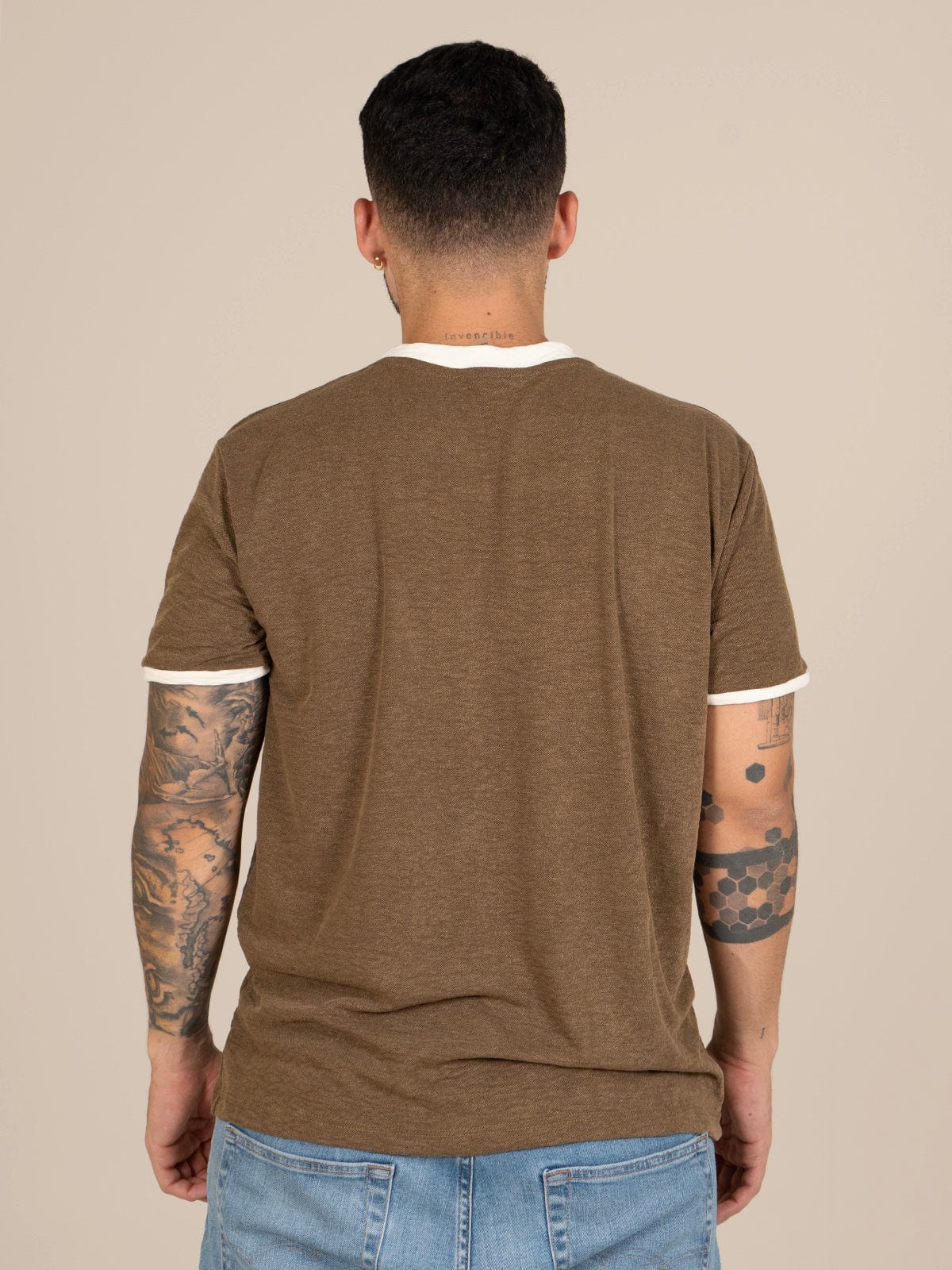 Camiseta hombre slim iza cafe - imagen 3