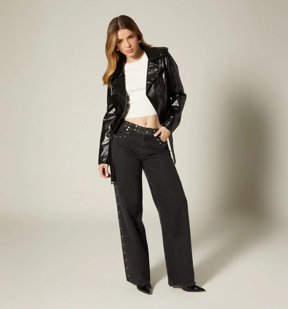 Chaqueta biker con cinturon - imagen 17