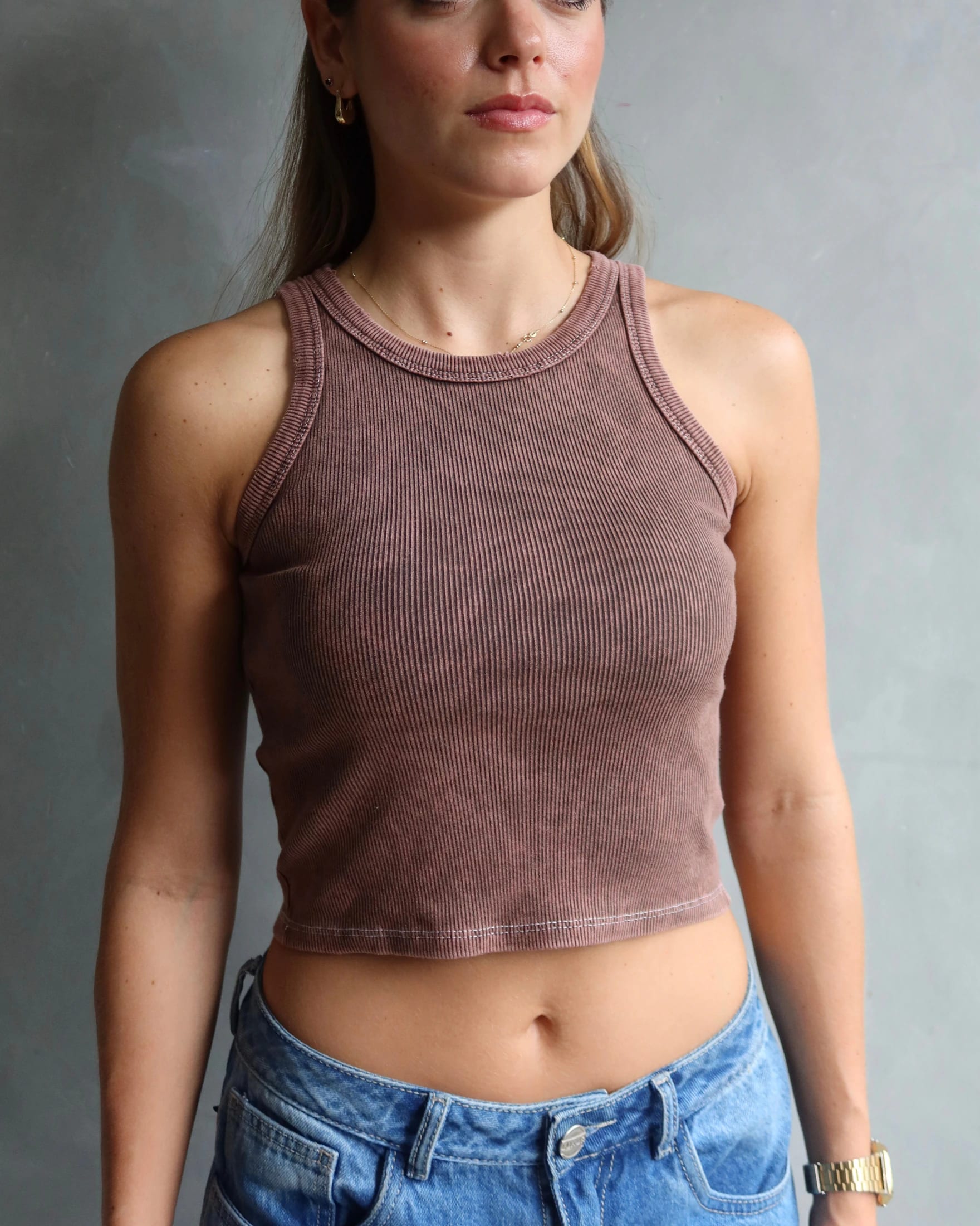 TANK TOP WASHED CAFÉ - imagen 3