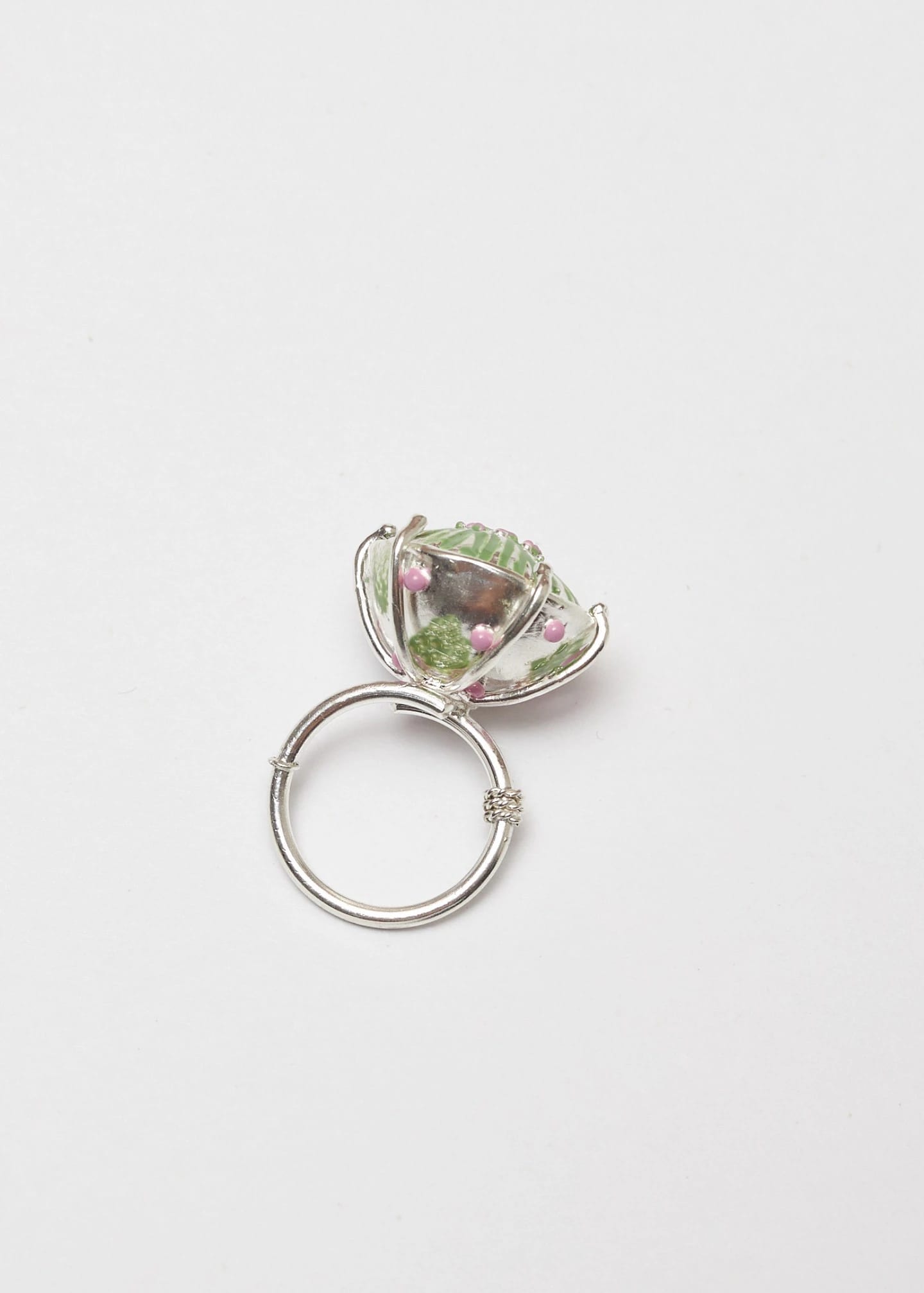 Anillo Sombrerito maxi pistacho lila - imagen 3