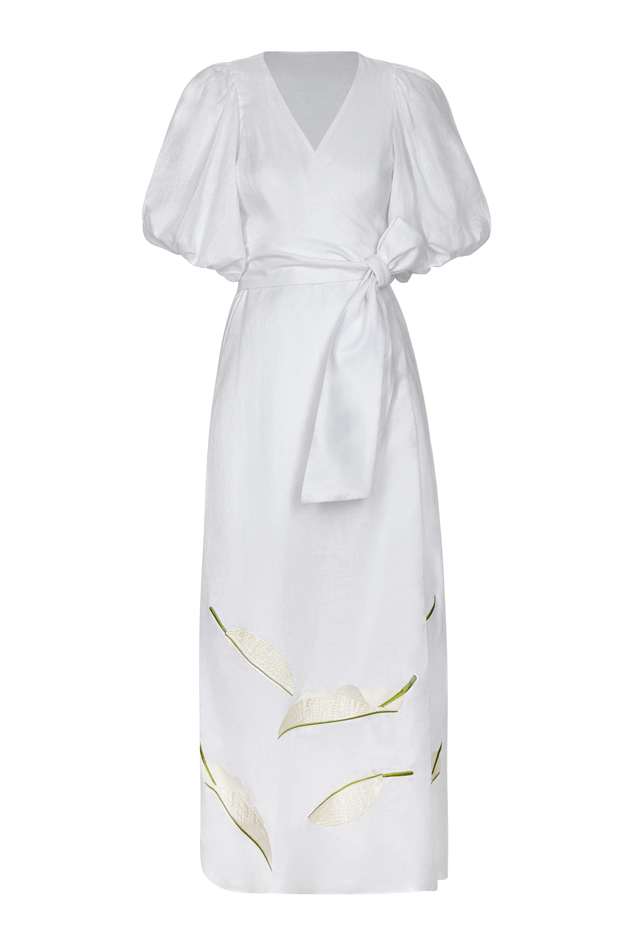 Ermita Linen Embroidered Midi Dress / White - imagen 1