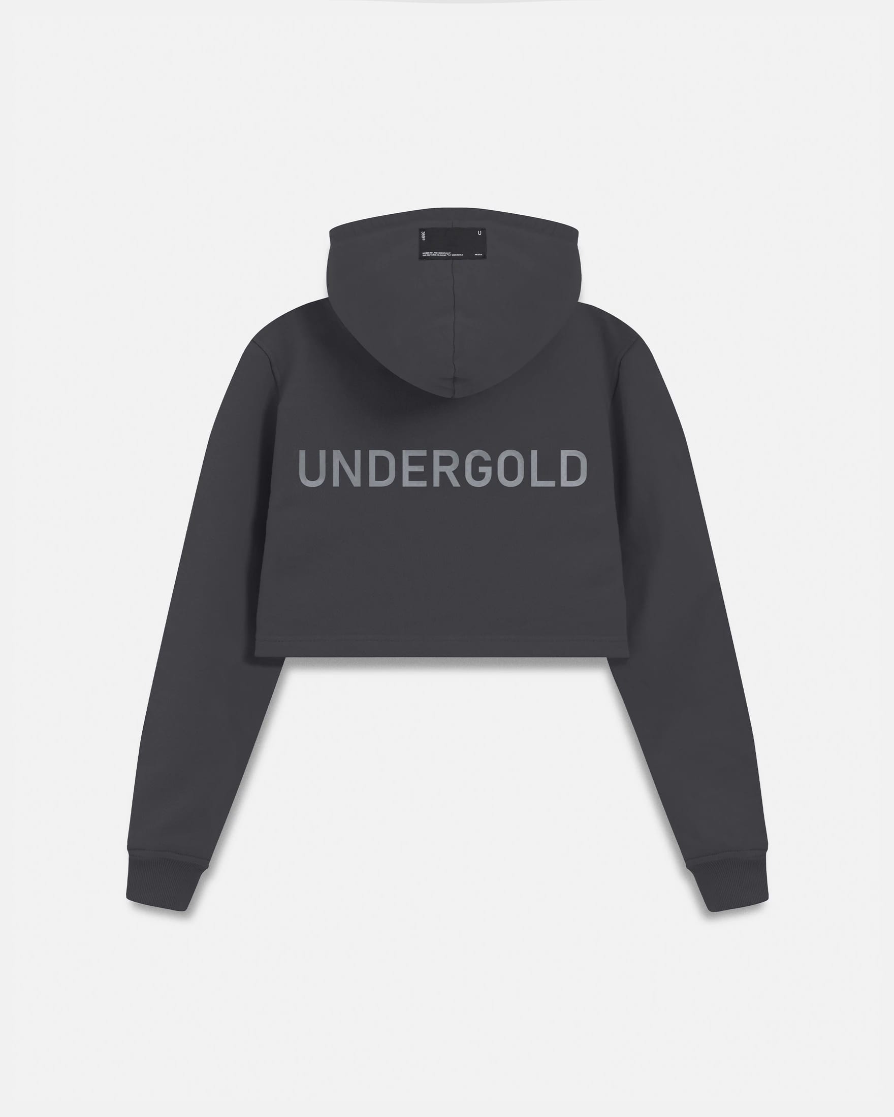Line Basic Slim Fit Zip Up Cropped Hoodie Dark Gray - imagen 3