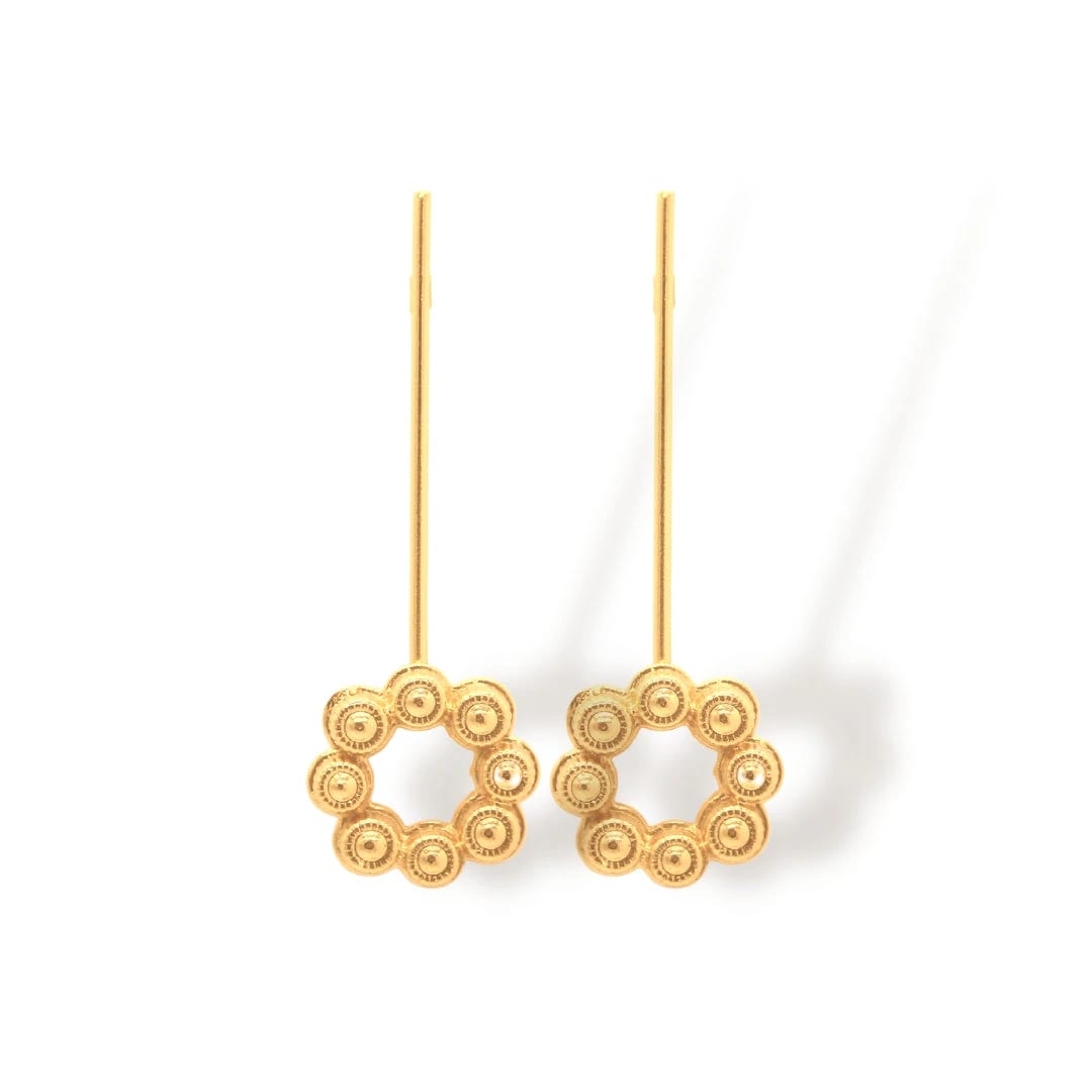 Aretes de coronas circulares largos - imagen 1