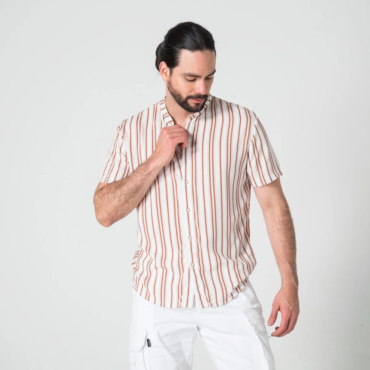 Camisa Rallas Manga Corta Slim Garnica - imagen 4