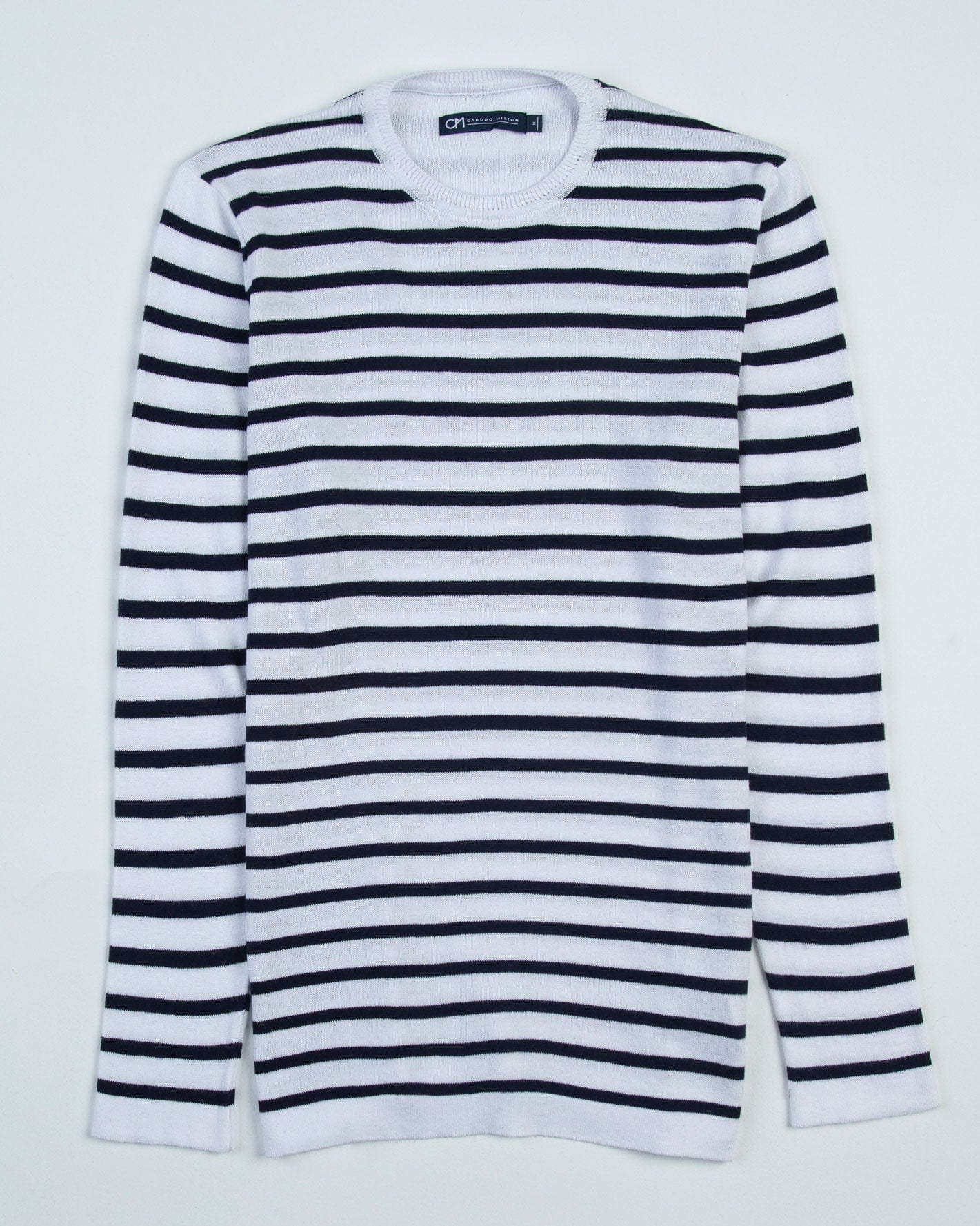 Saco Cuello Redondo Algodón Raya Azul Oscuro - imagen 1