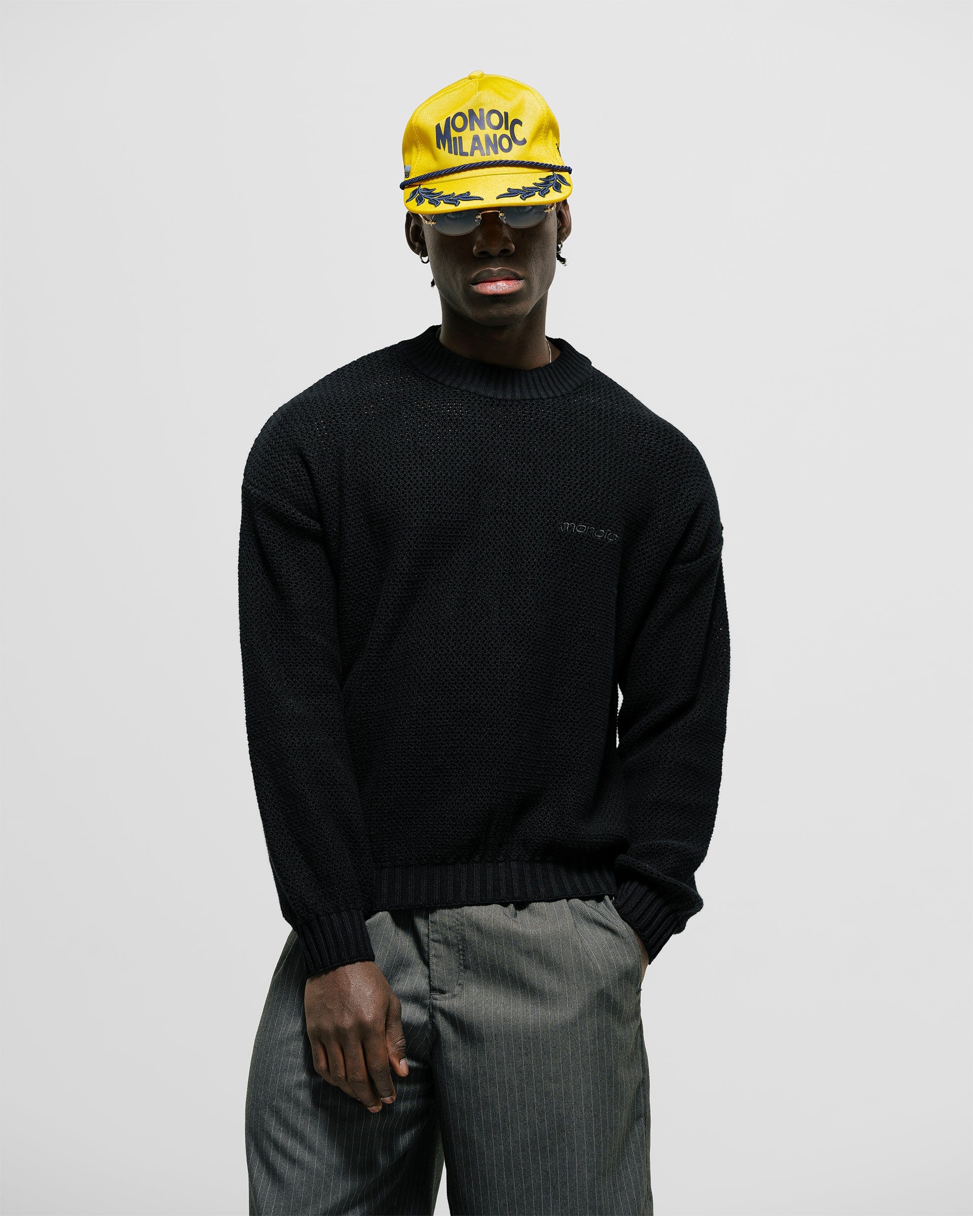 Knit Monogram Sweater - Negro Oscuro - imagen 3