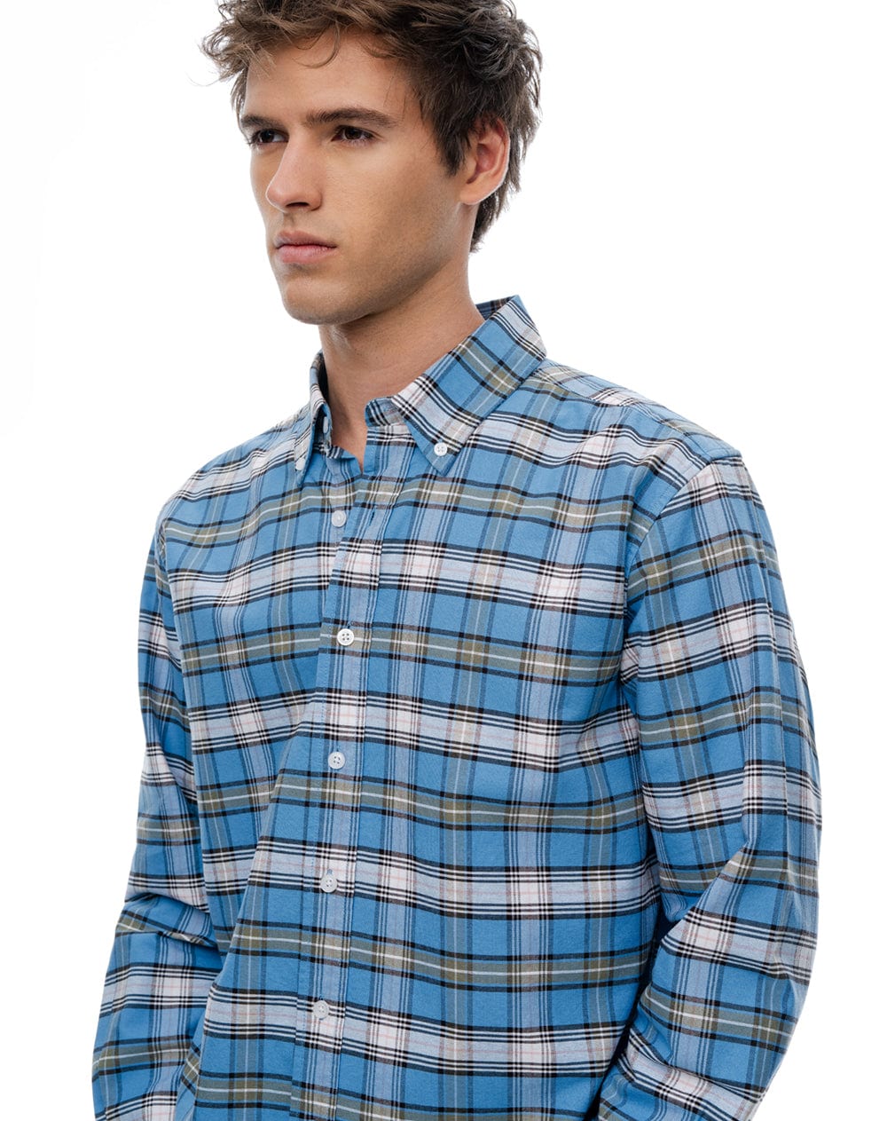 Camisa manga larga regular algodón cuadros hombre - imagen 4