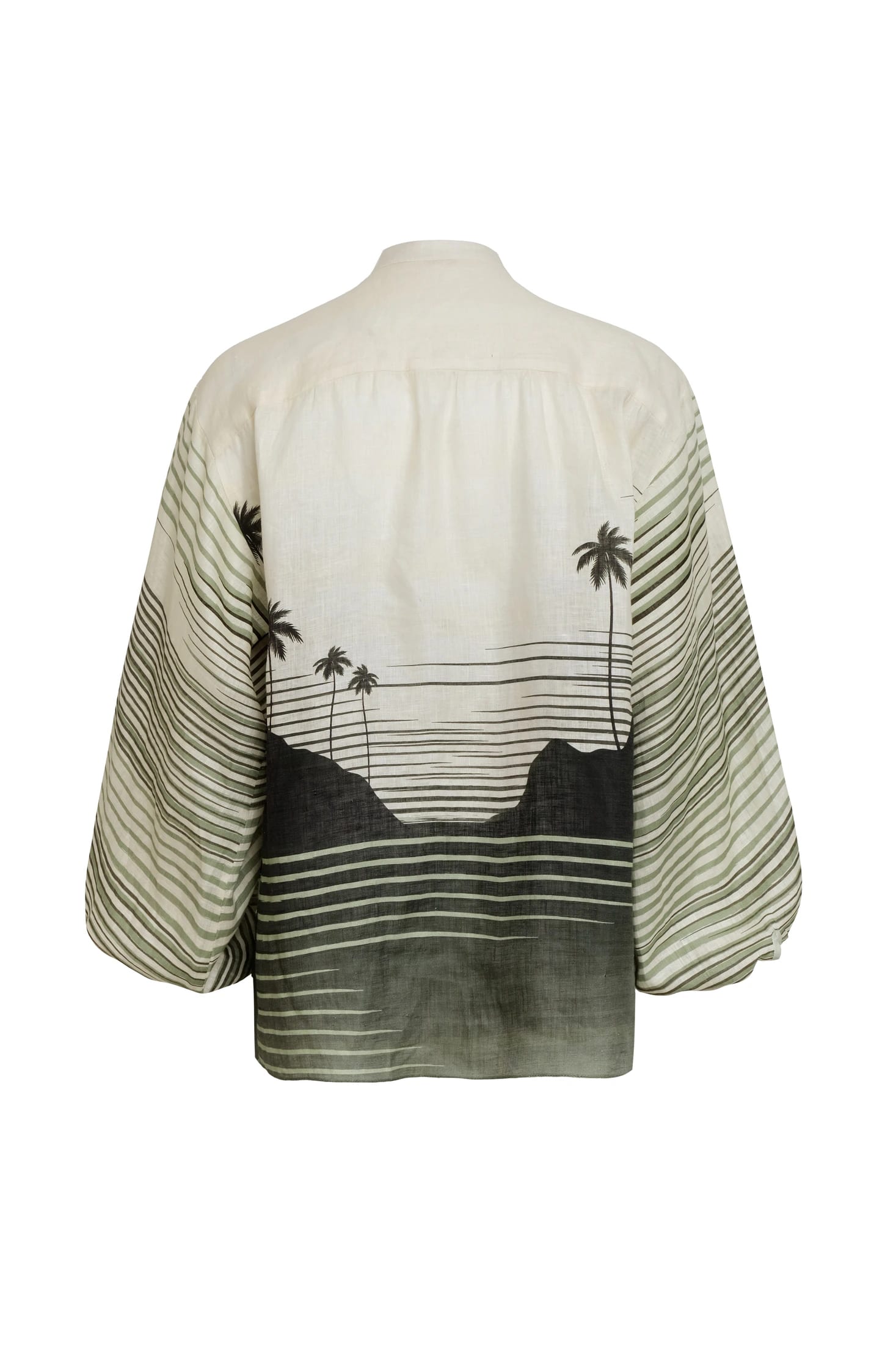 Don Simon Linen Shirt / Green Tropical Landscape - imagen 3