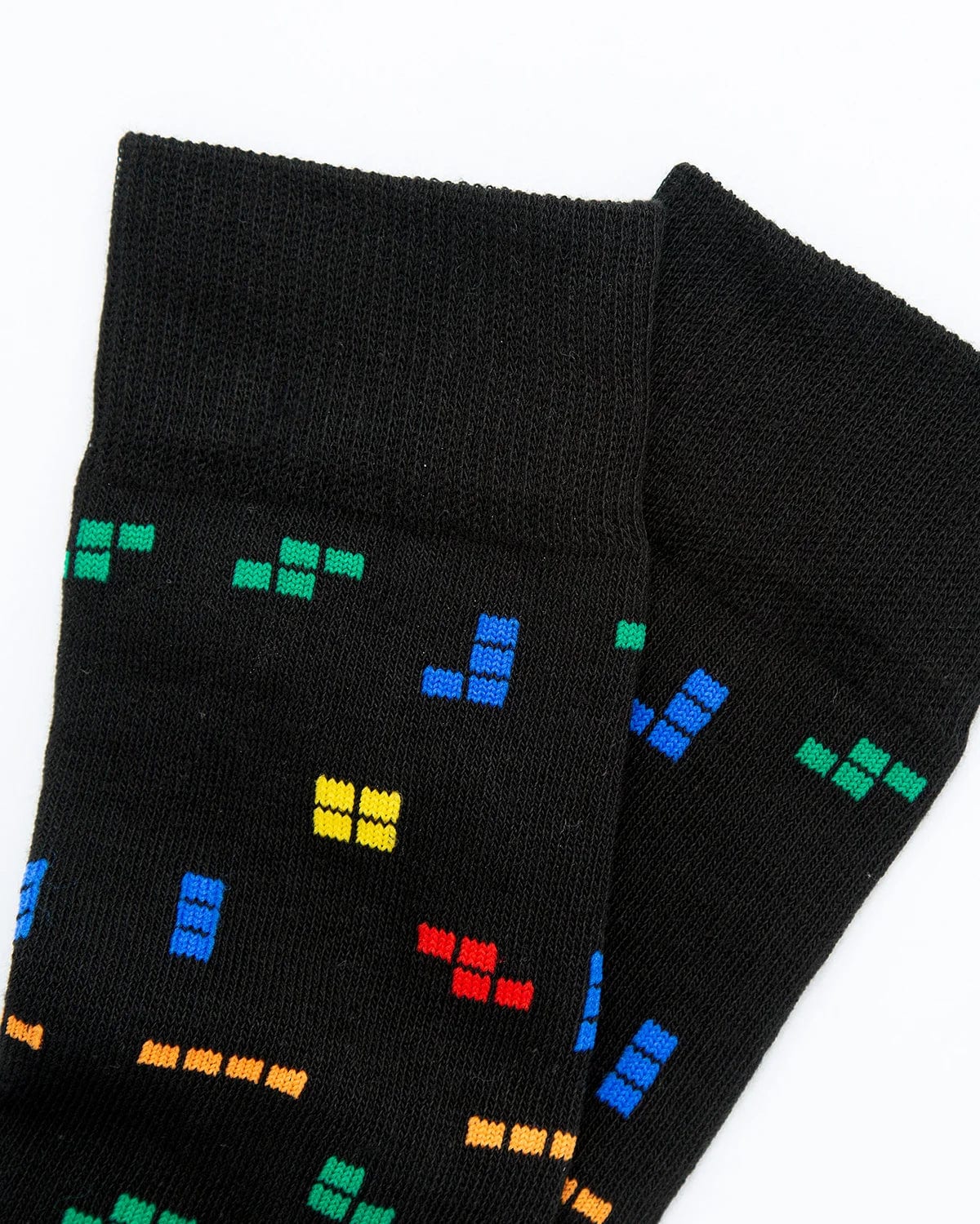 Medias Algodón Estampado Tetris - Fondo Negro - imagen 2