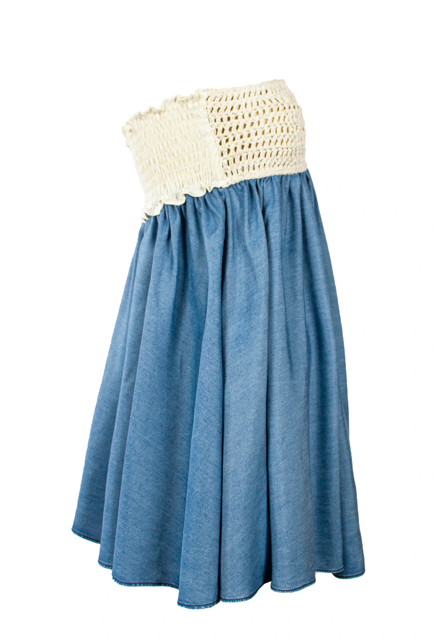 MOLTO CARINA CROCHET DENIM TOP - imagen 2