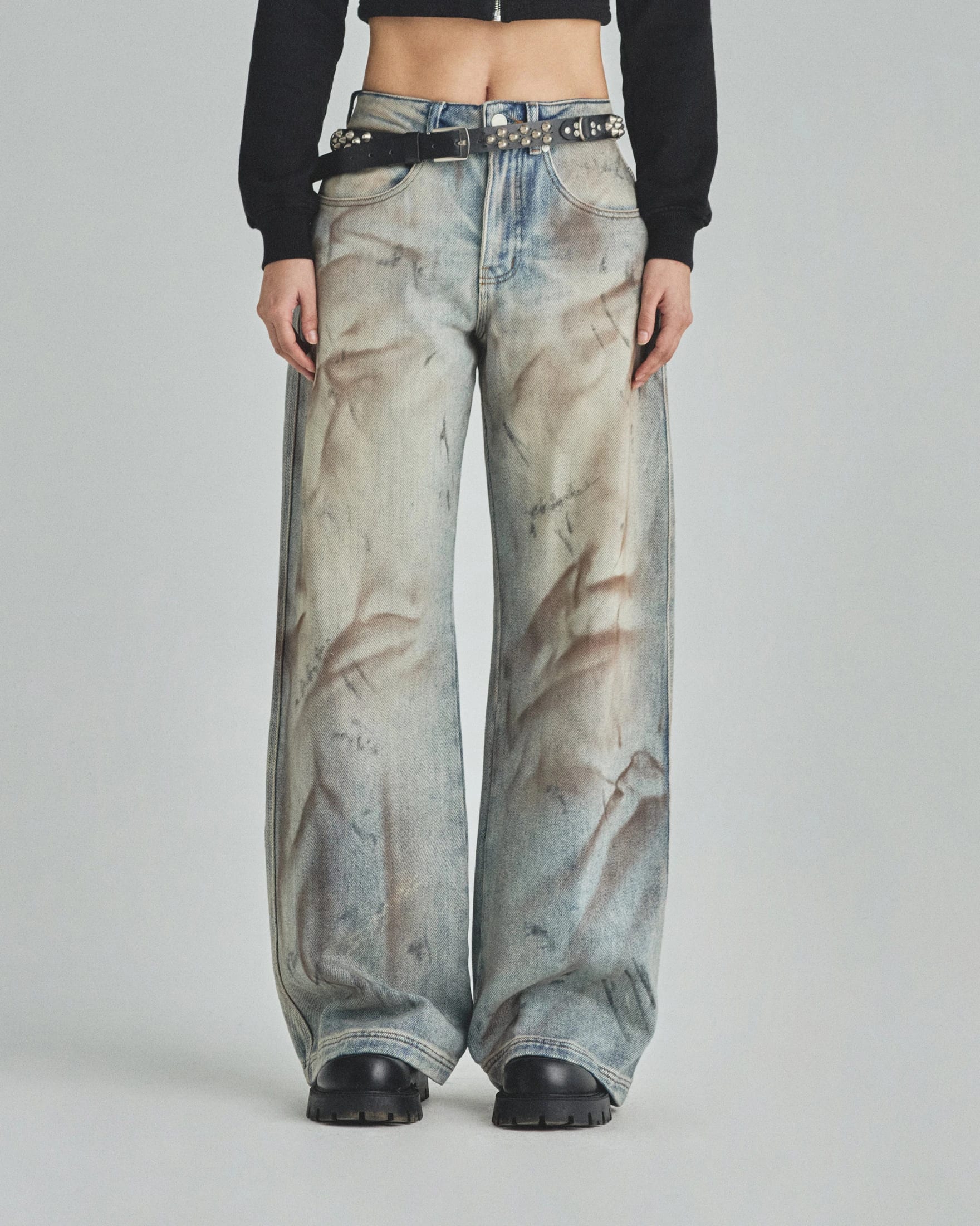W Capsule UNDRGLD Wide Jeans Dirty Blue - imagen 2