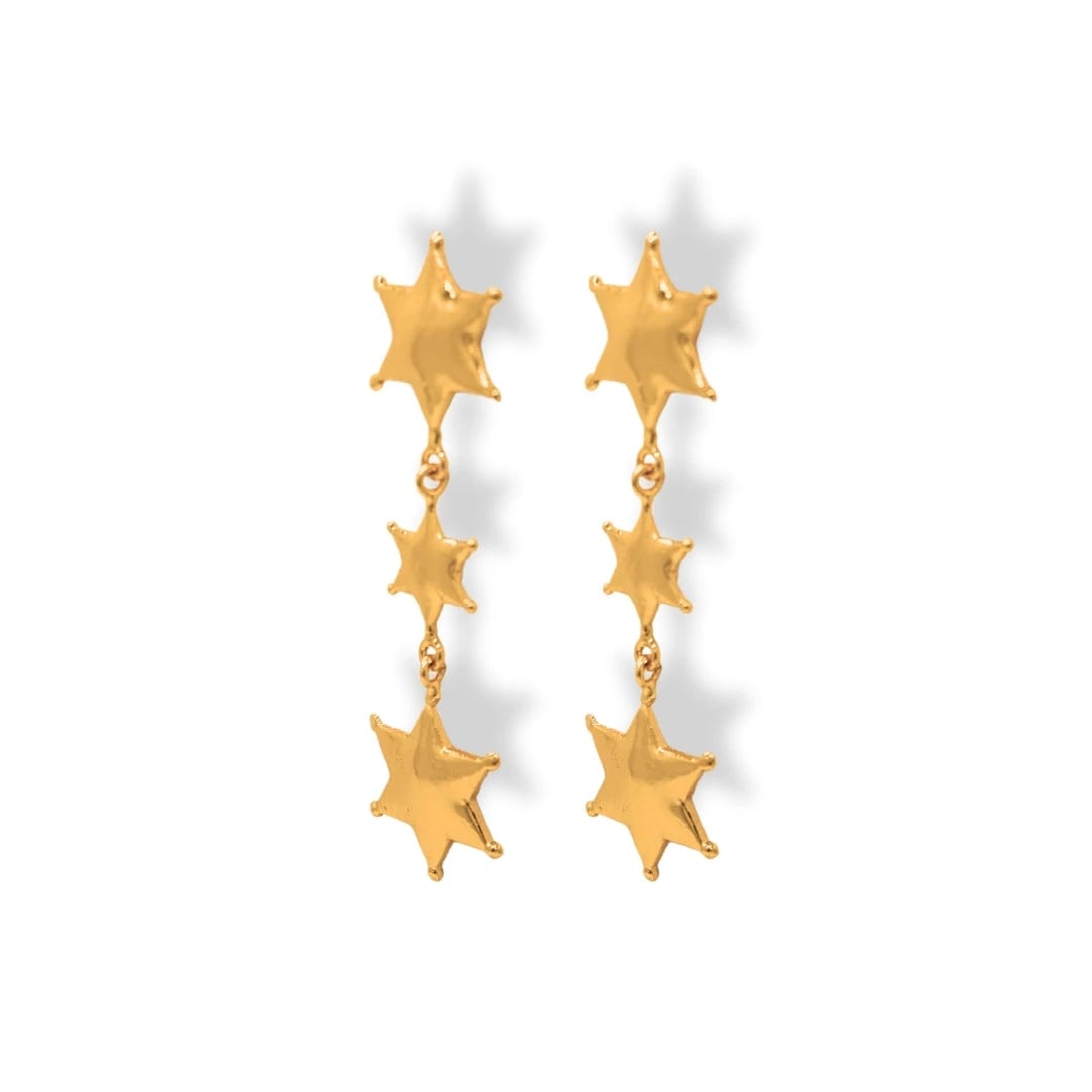 Aretes largos con estrellas de sheriff - imagen 2