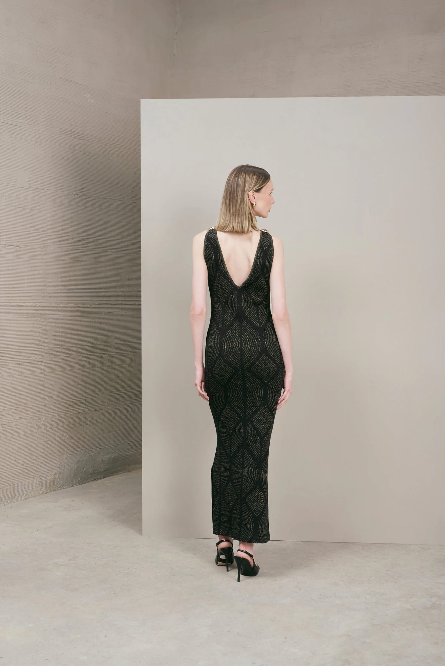 Vestido Atenea Negro-Dorado - imagen 2