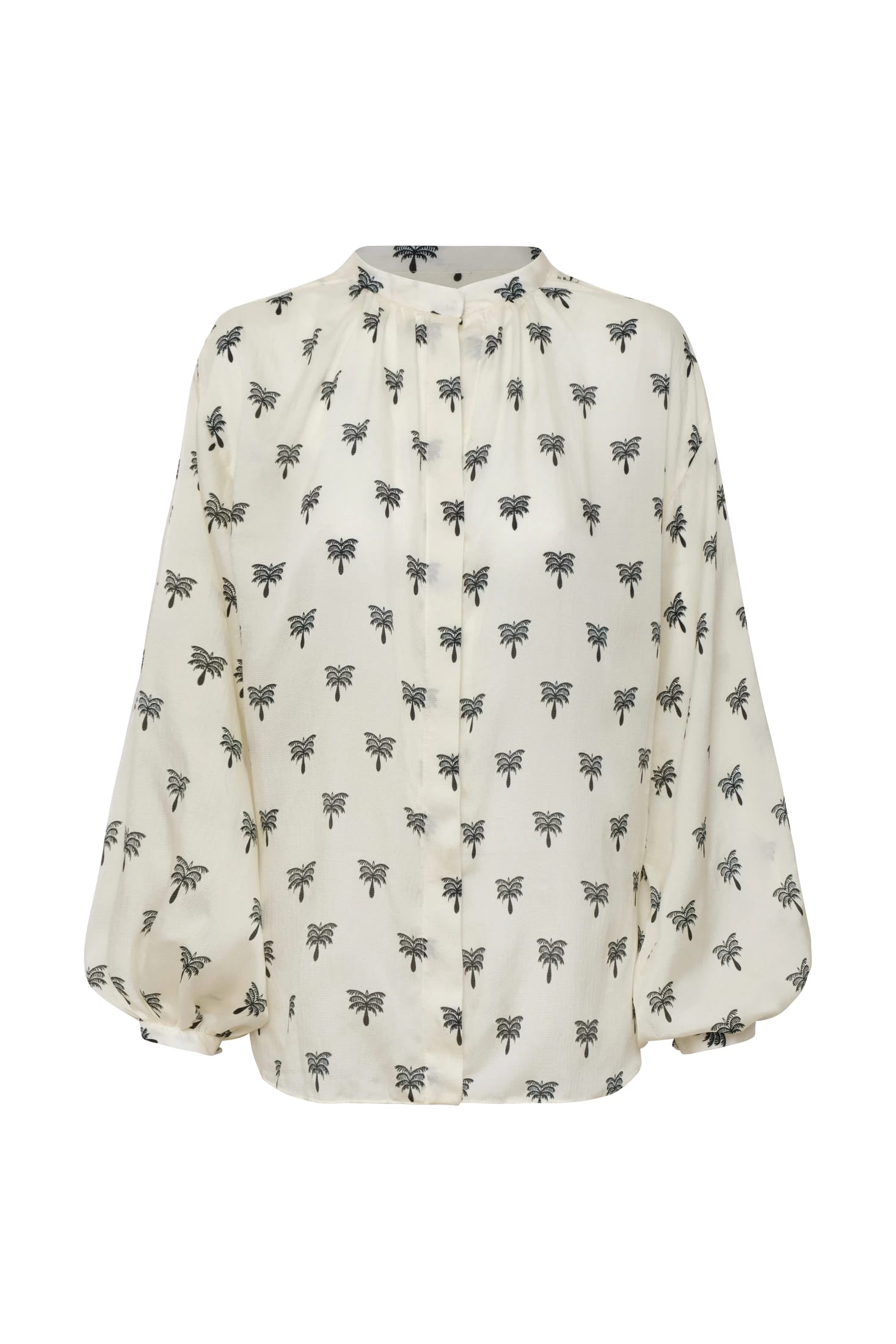 Don Simon Martellato Silk Shirt / Ivory - Black Polka Palms - imagen 1
