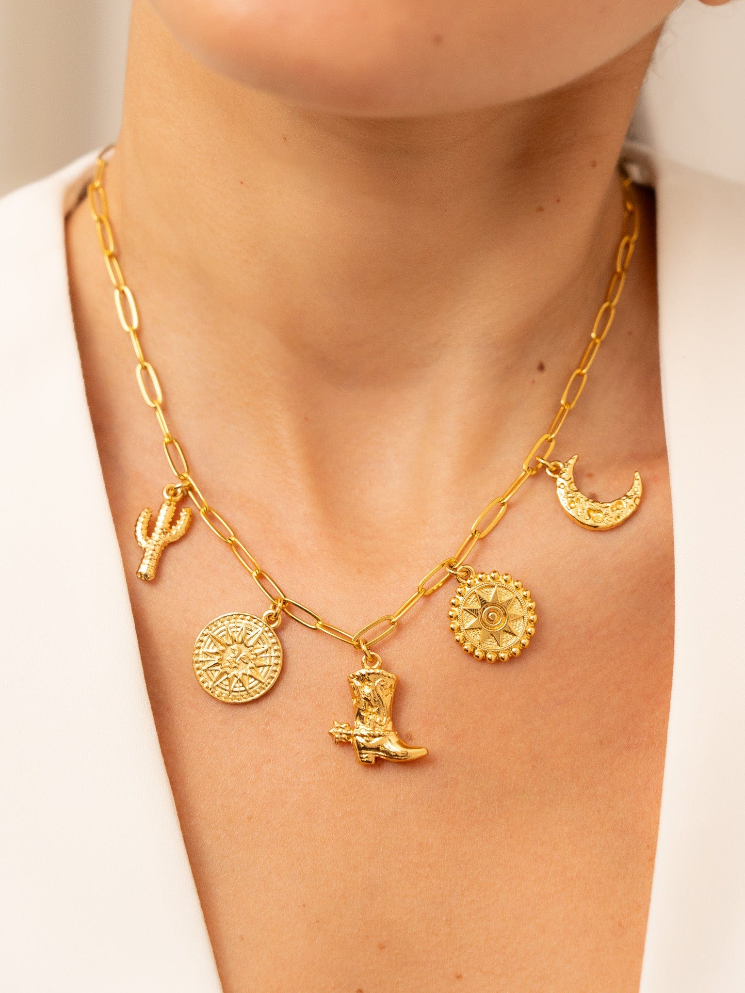 Collar Multicharms Desierto + Aretes - imagen 1