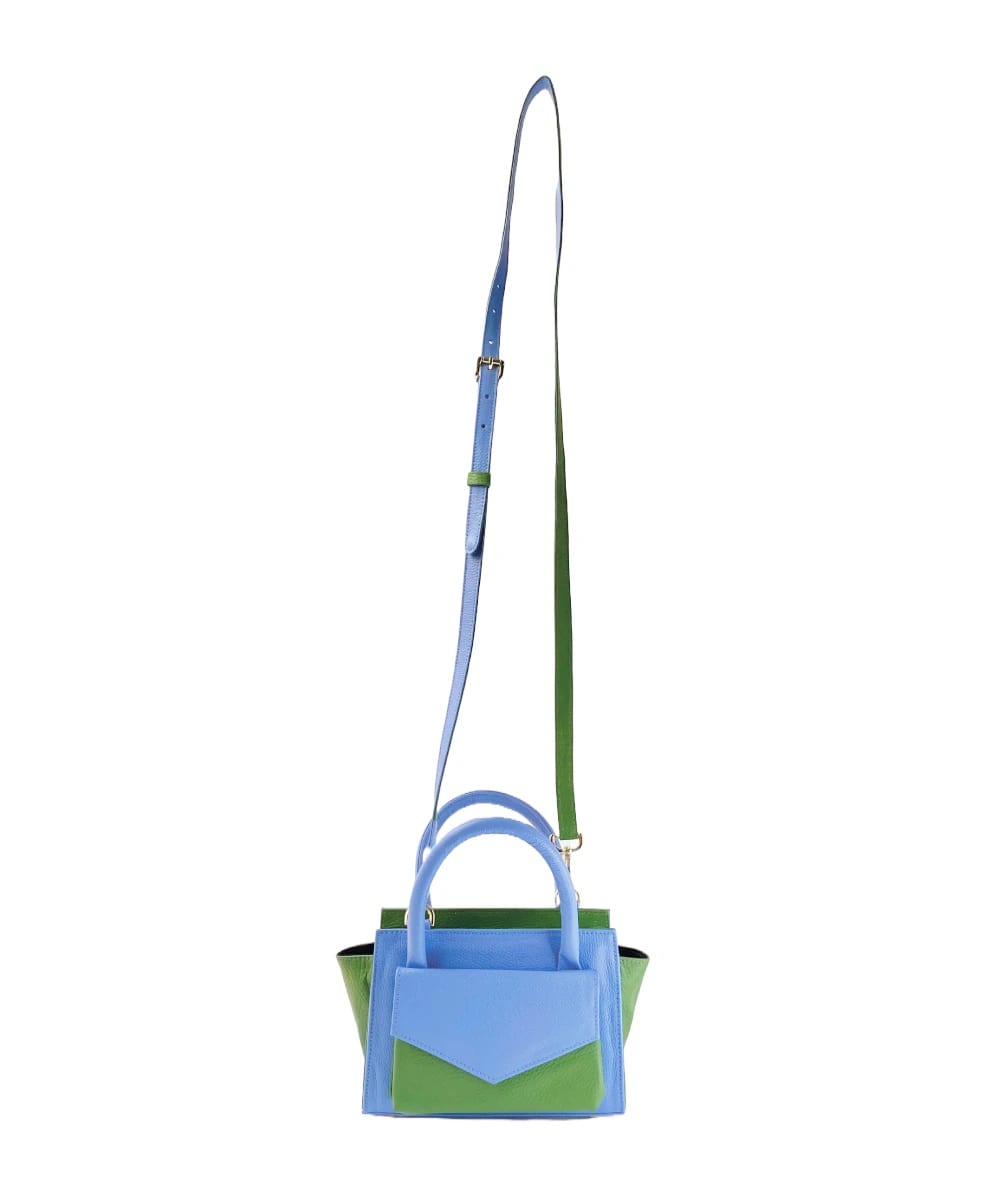 //Pre Order //  Bolso en cuero – MiniBag Blue Pistacho - imagen 6