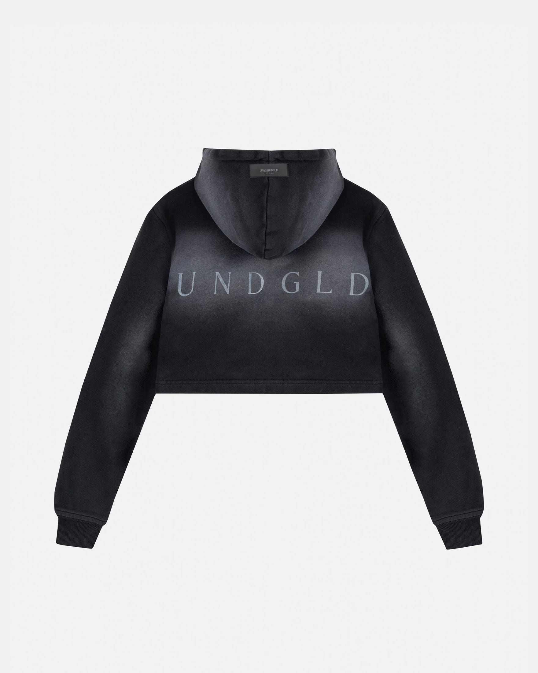 Eternal UNDGLD Slim Fit Zip Up Cropped Hoodie Smoky Black - imagen 3