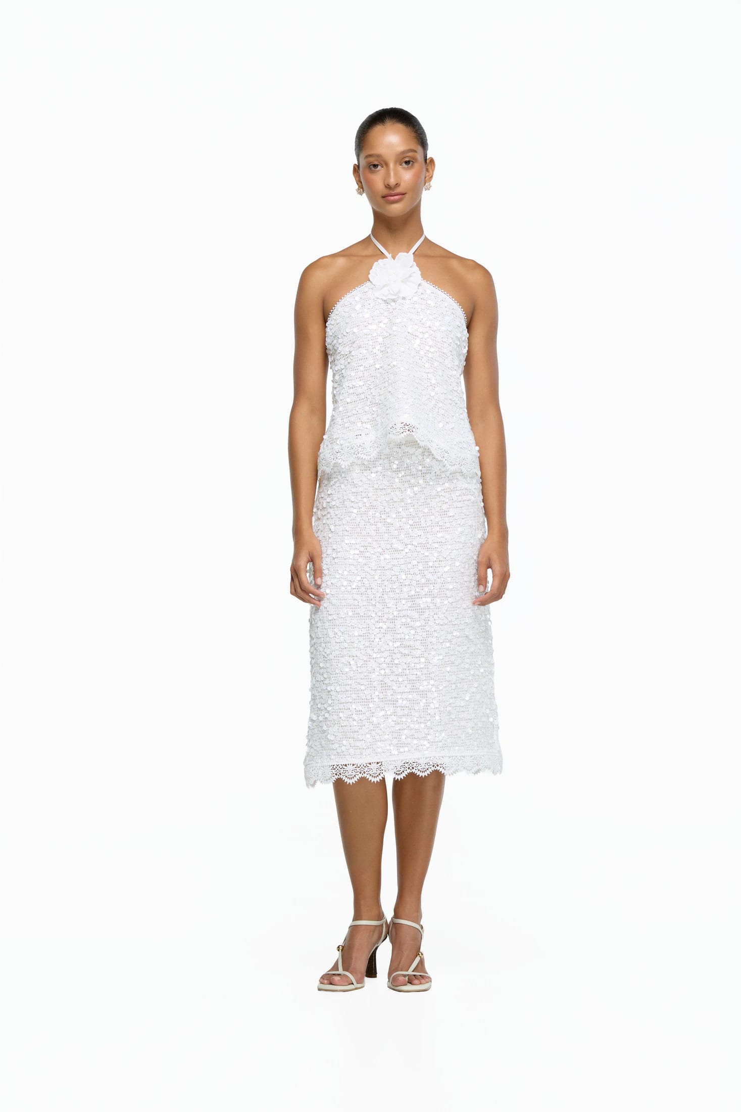 PEARLETTE MIDI SKIRT WHITE - imagen 3