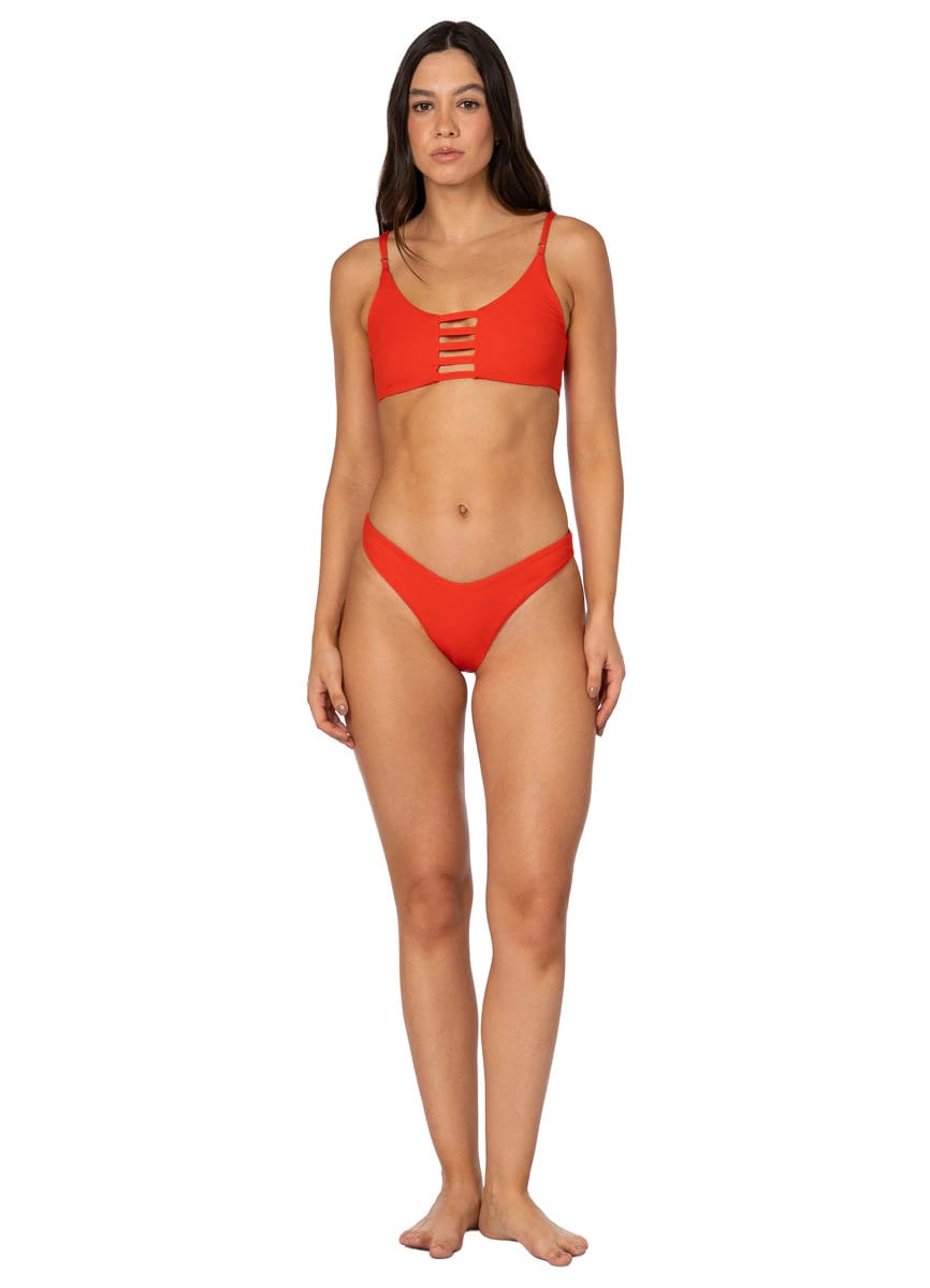 Maaji Red Camelia Praia Classic Bralette Bikini Top - imagen 10