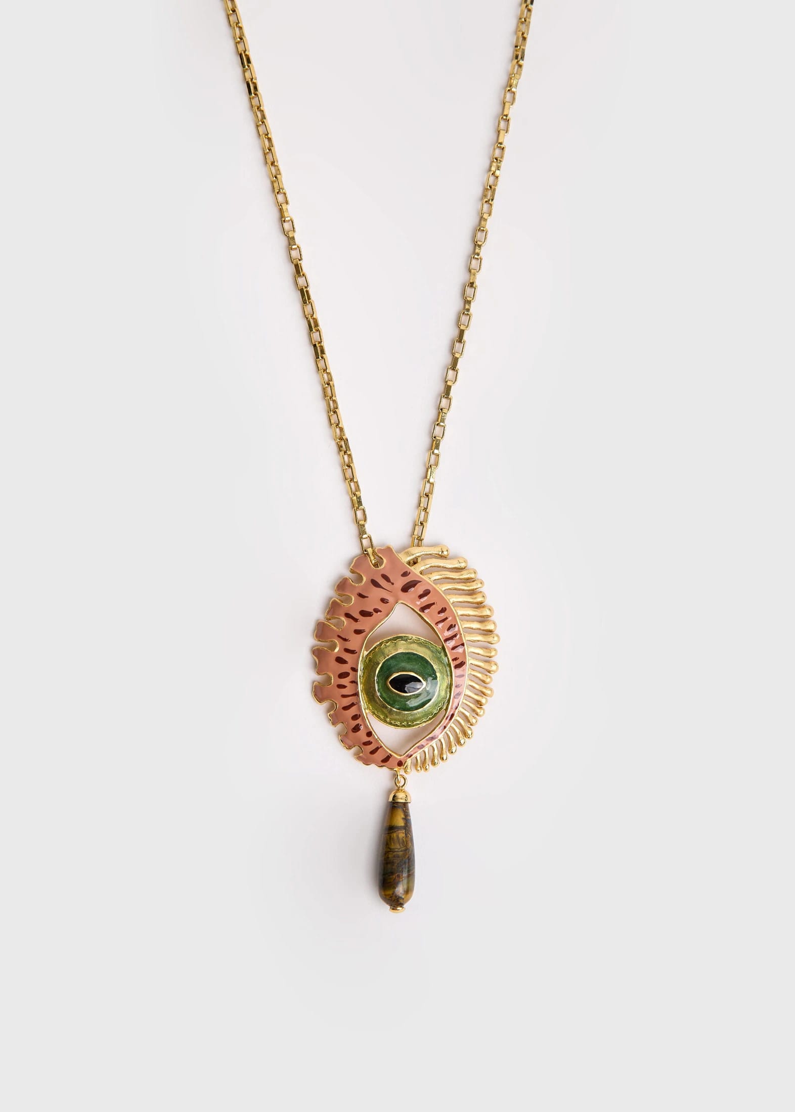 MAXI EYE TERRACOTTA CHAIN NECKLACE - imagen 1